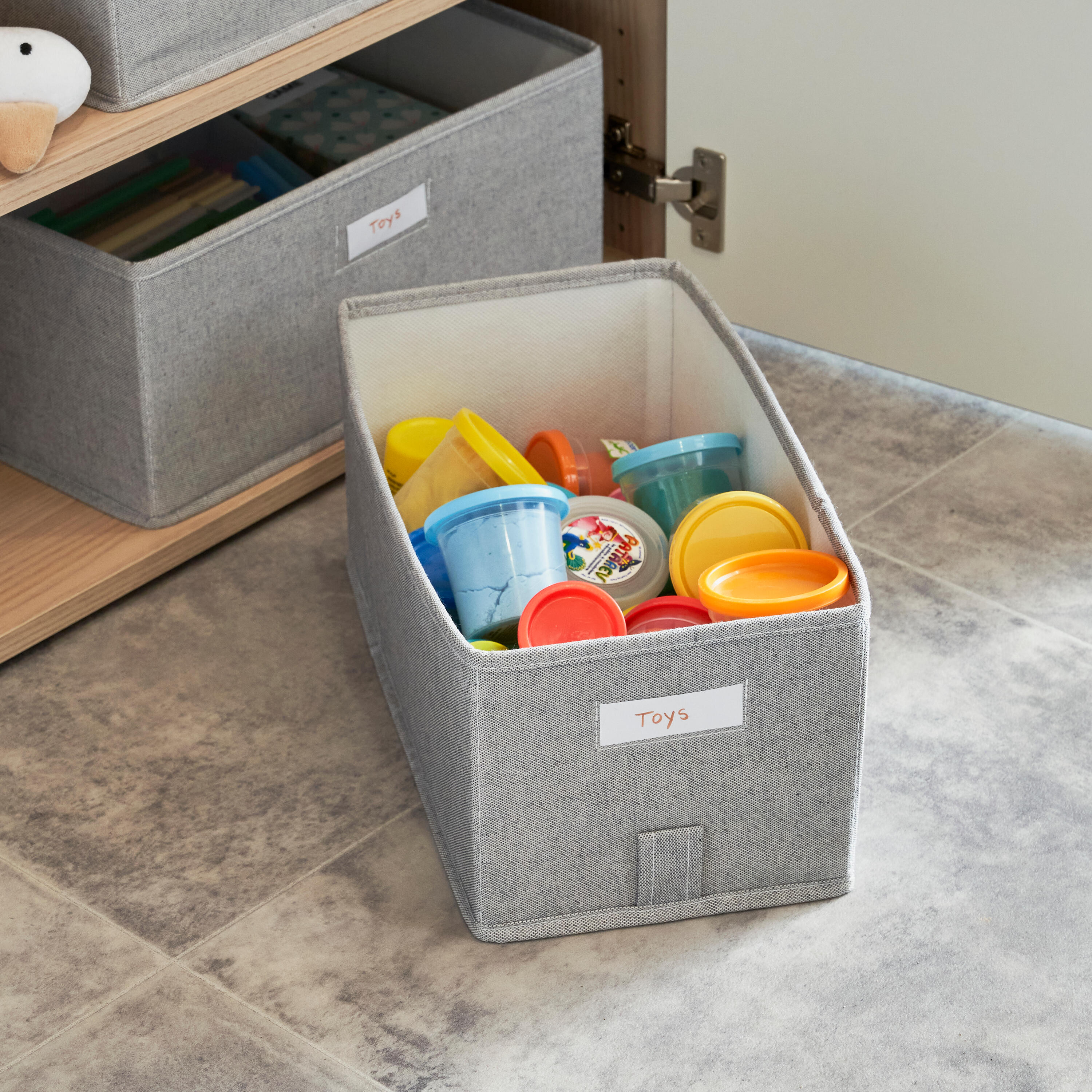 Caixa aberta cinzento 18x35x16 cm Spaceo Evo'M - 3