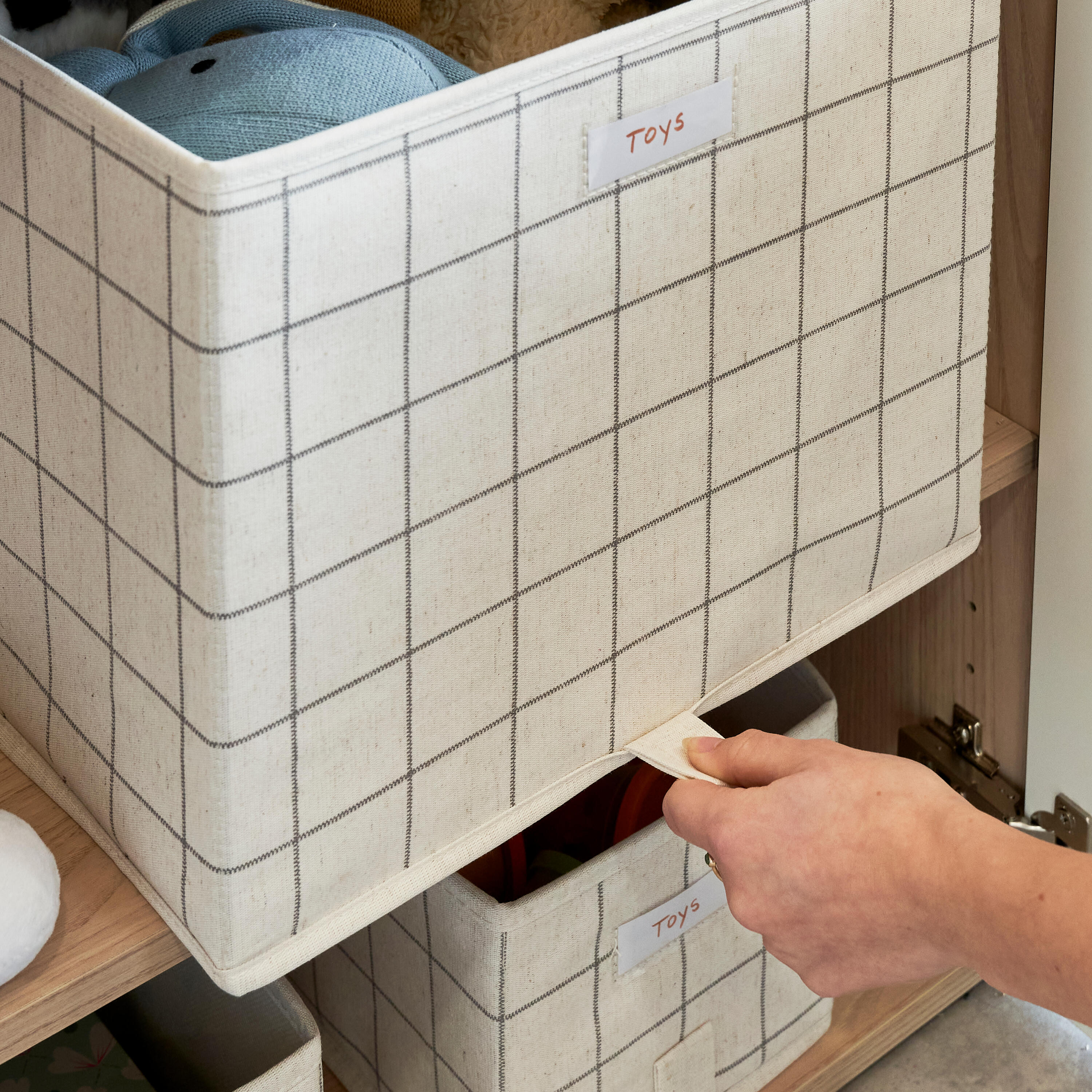 Caixa aberta azul tartan 36x35x29 cm Spaceo Evo'M - 4