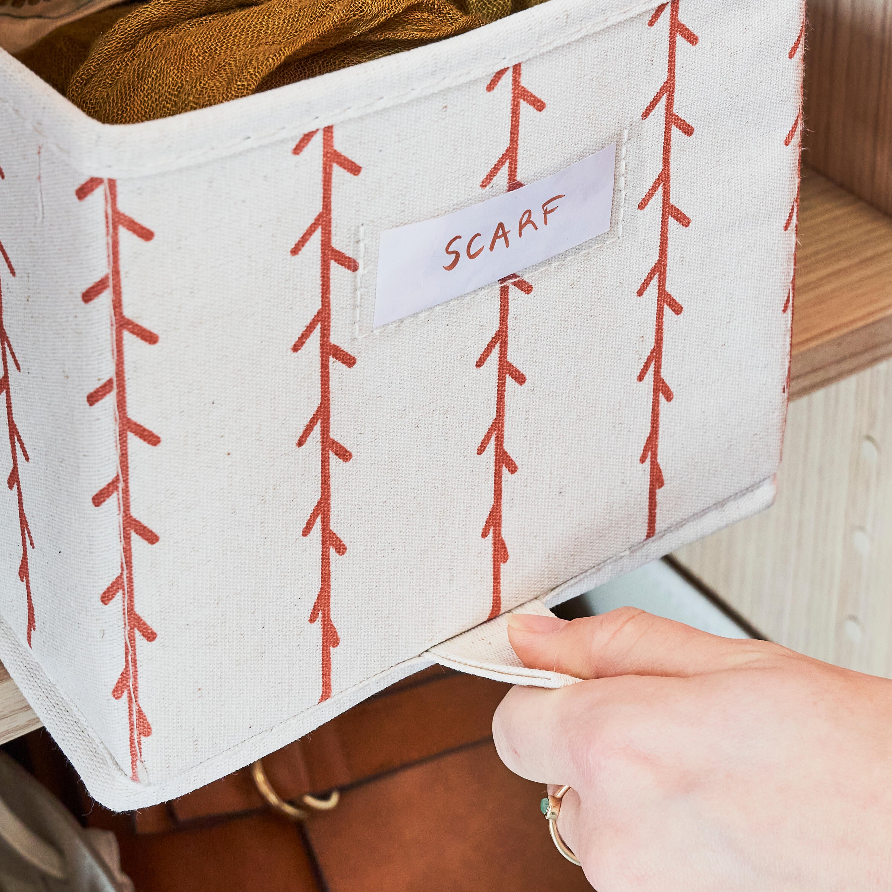 Panier SPACEO Evo'M L Feuilles terracotta H.16 x l.18 x P.50 cm - 4