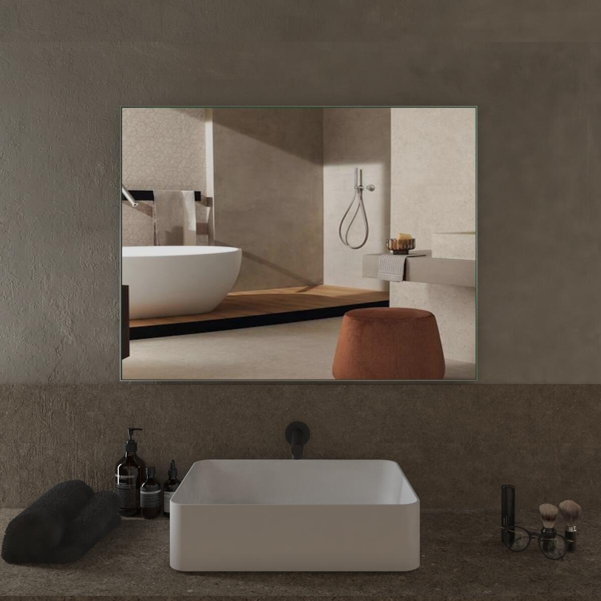 Specchio rettangolare in pvc acciaio 70 x 90 cm - 2