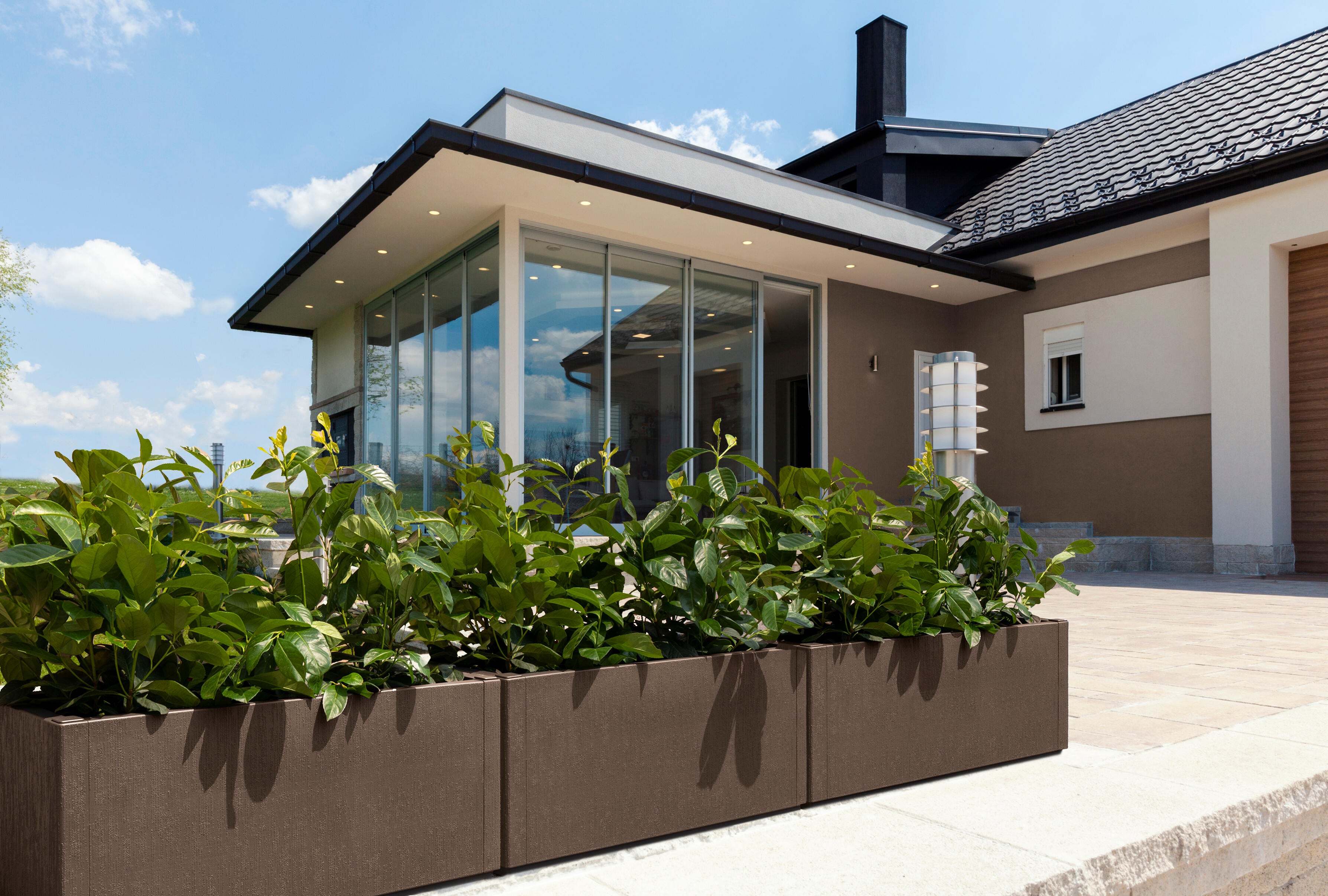 Fioriera ETHICA STEFANPLAST in polipropilene tortora H 36 cm L 80 x P 36 cm - 3