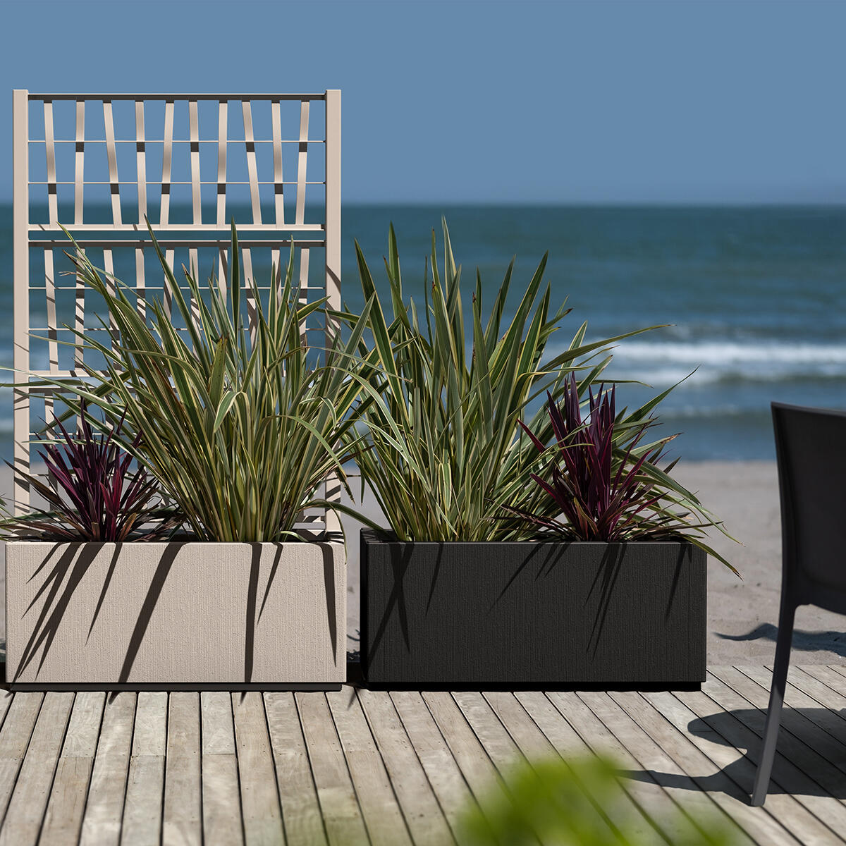 Fioriera con grigliato ETHICA STEFANPLAST in polipropilene avorio H 140 x P 36 cm - 3