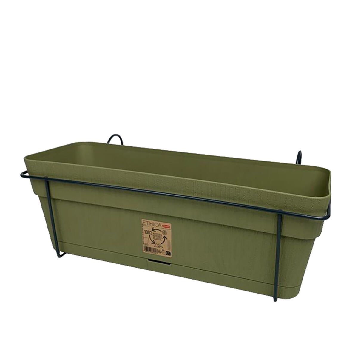 Stefanplast Fioriera Quadrata Italia 43 Cm Stone Grey – Vaso Effetto Legno Per Esterno, Resistente Al Gelo, 30 Litri, Modulare - 2