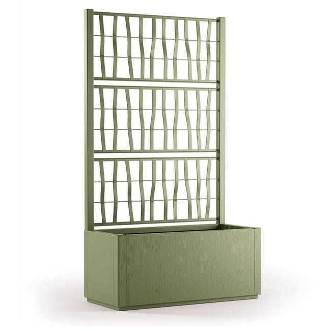 Leroymerlin Fioriera con grigliato ETHICA STEFANPLAST in polipropilene verde oliva H 140 x L 80 x P 36 cm