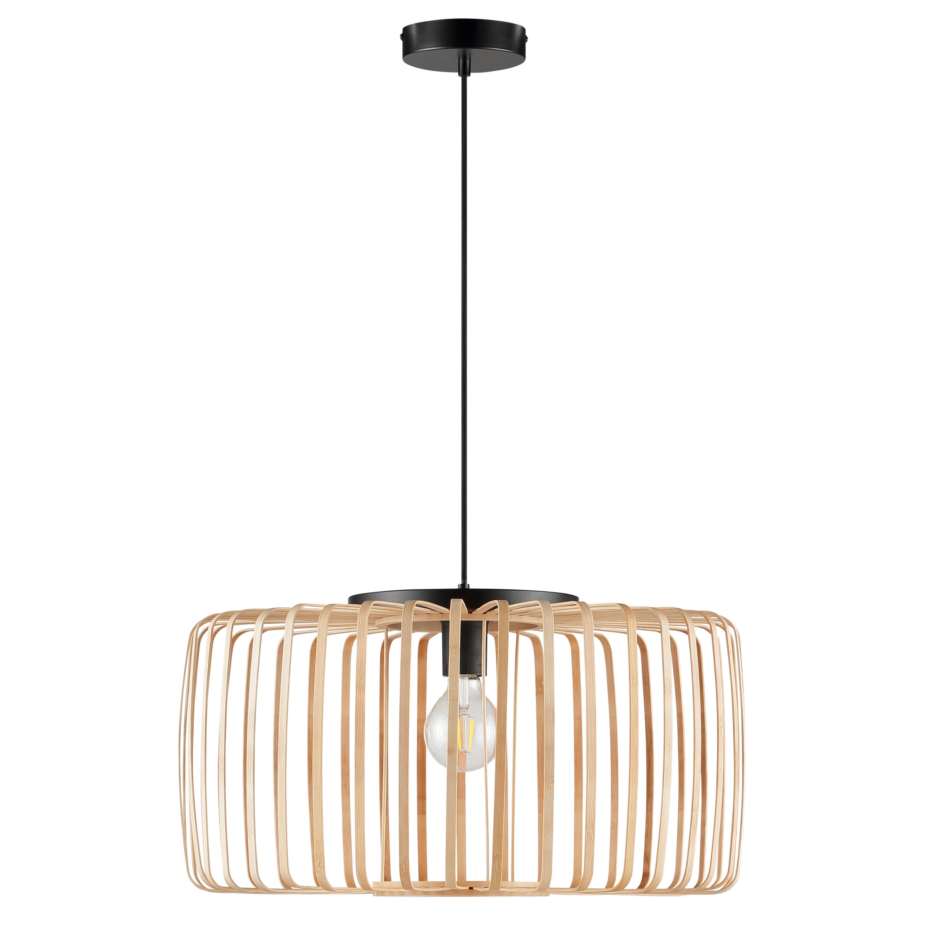 Candeeiro de teto suspenso PECAN E27 1 luz bamboo D55cm Inspire - 29