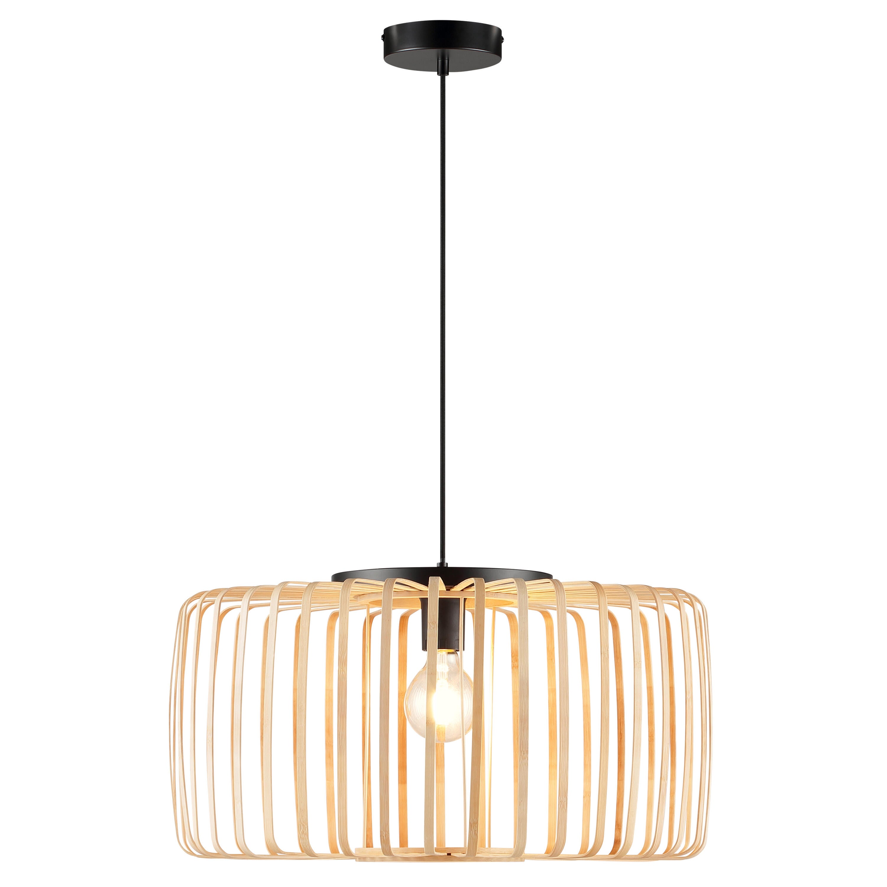 Candeeiro de teto suspenso PECAN E27 1 luz bamboo D55cm Inspire - 28