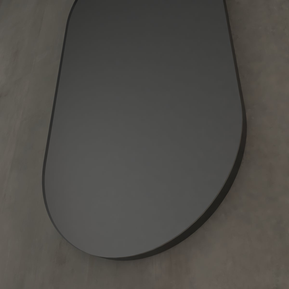 Specchio ovale in pvc nero 50 x 100 cm - 2