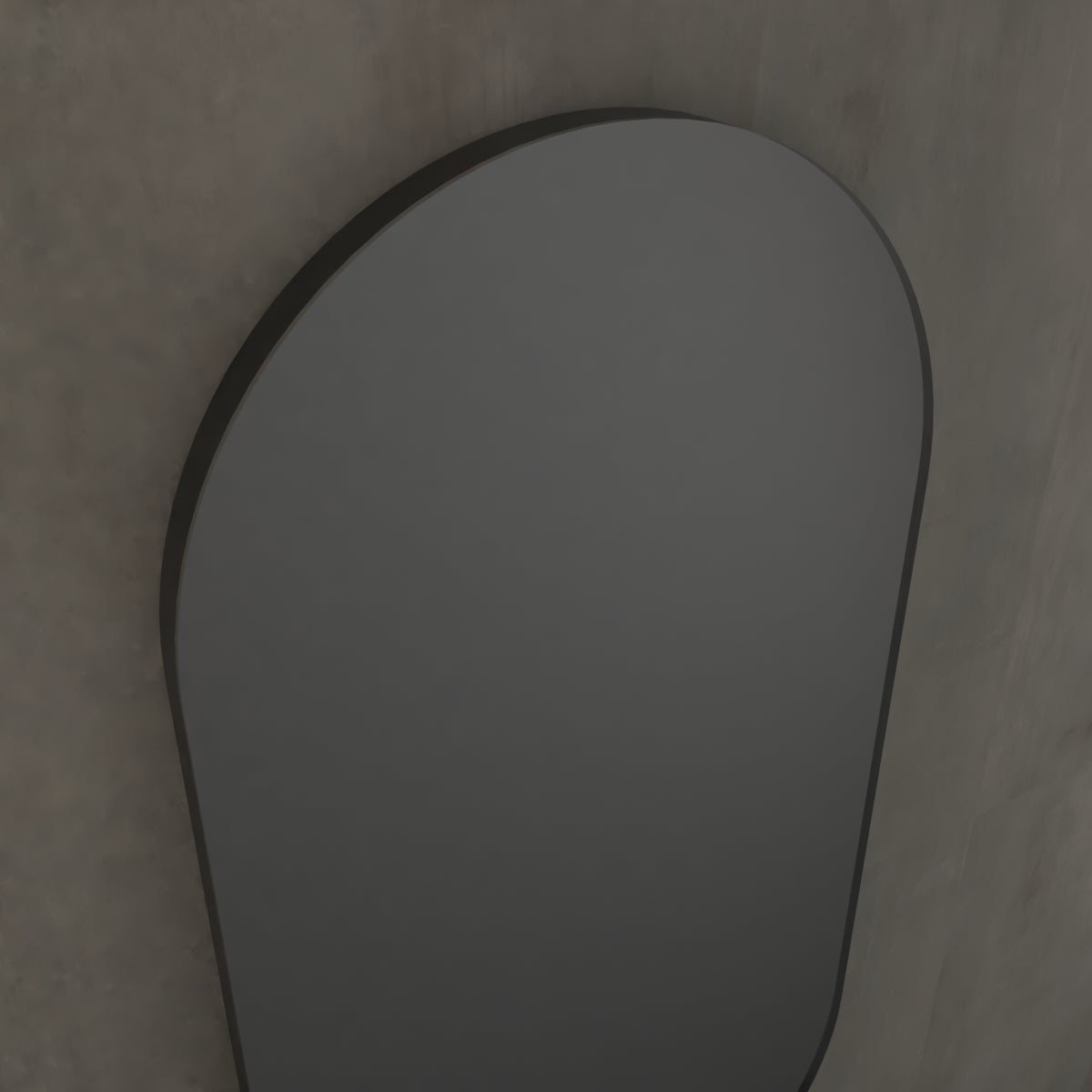 Specchio ovale in pvc nero 40 x 80 cm - 2