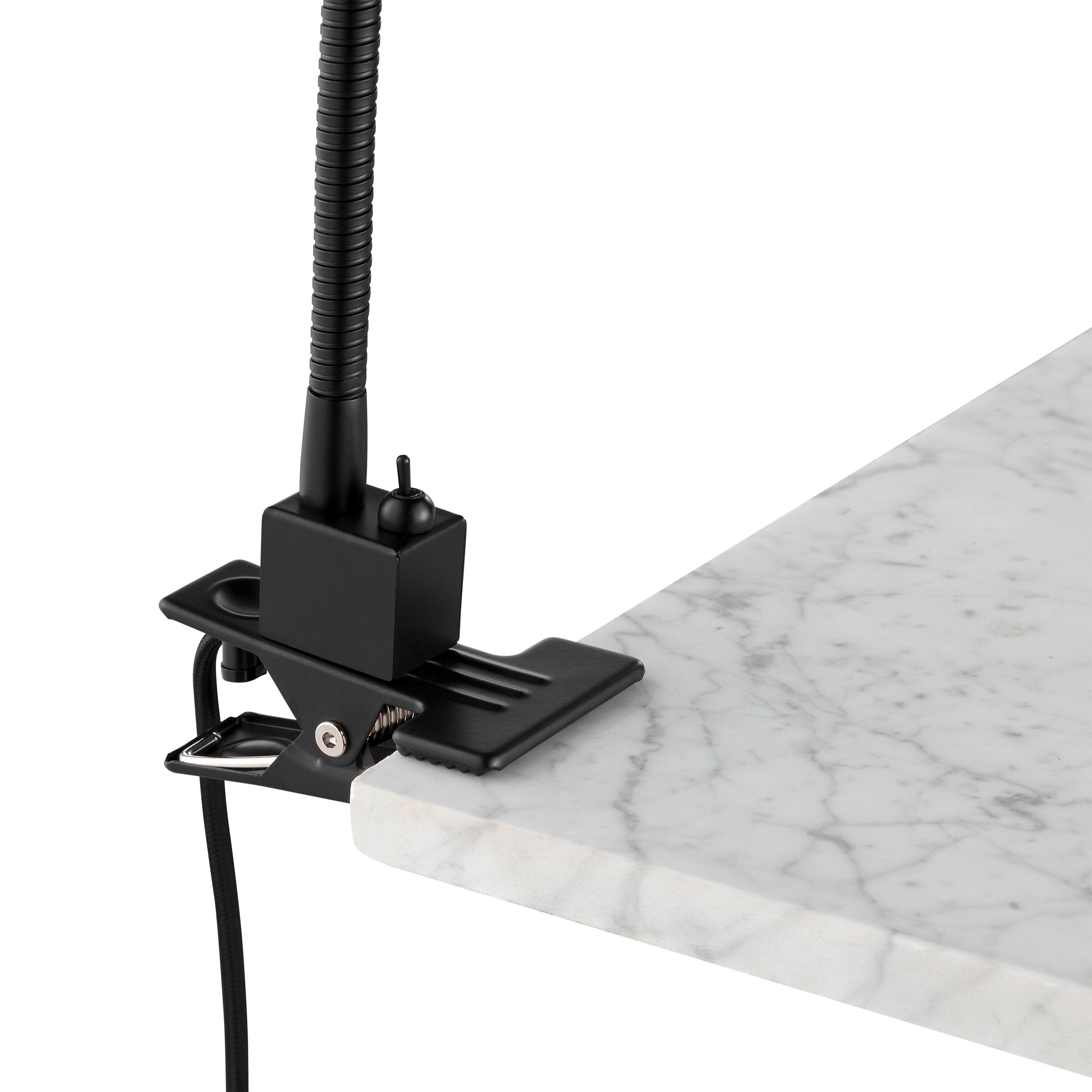 Flexo para escritorio compatible con casquillo GU10 Tekla INSPIRE con estructura acero negro de pinza alimentación a red - 8