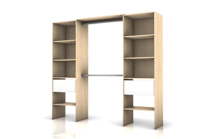 Kit dressing extensible Twin 2 effet chêne Bloom H.200 x L.120-220 x P.45.4cm