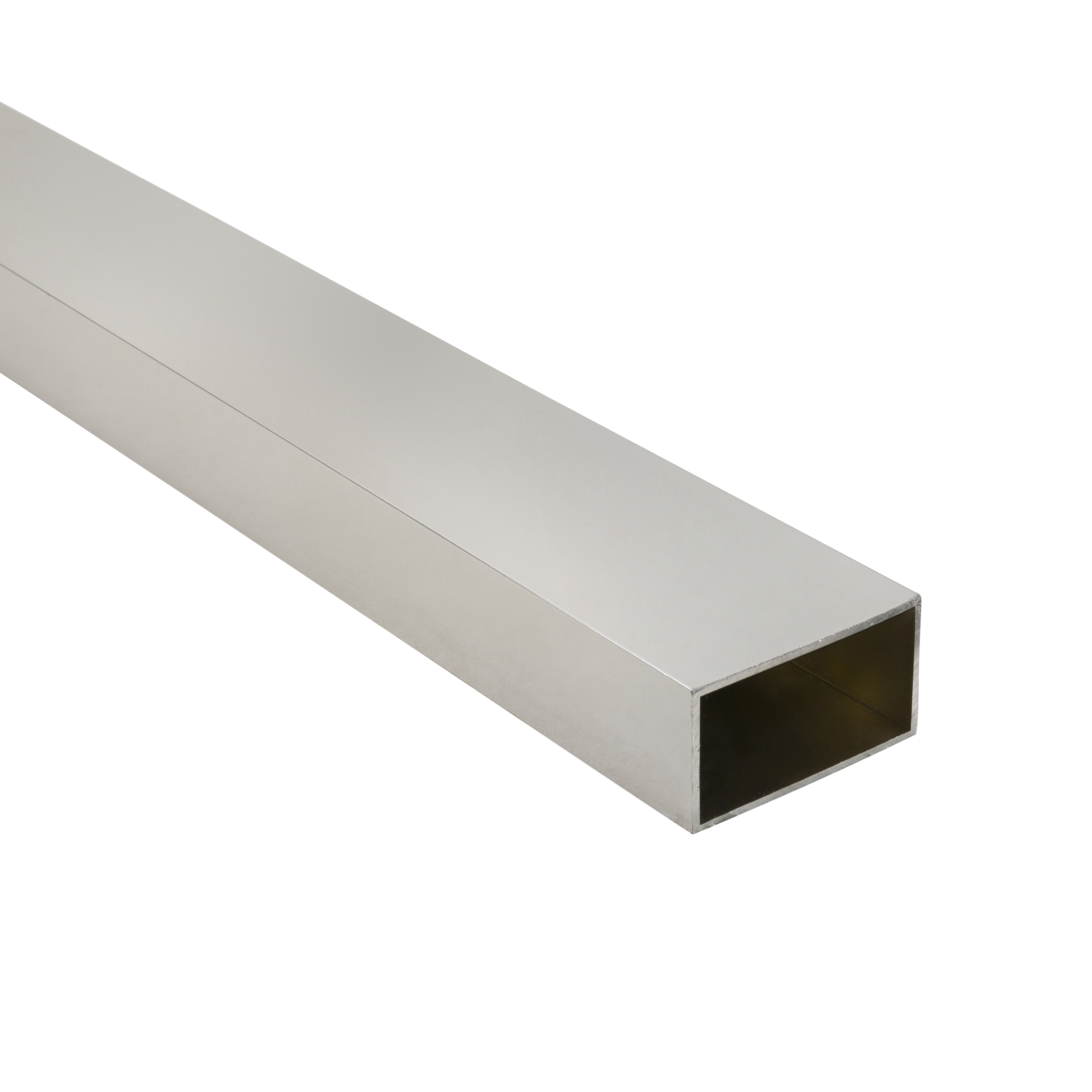 Perfil forma rectangular de aluminio cromado standers, alt. 45 x an 25mm x l.2 m