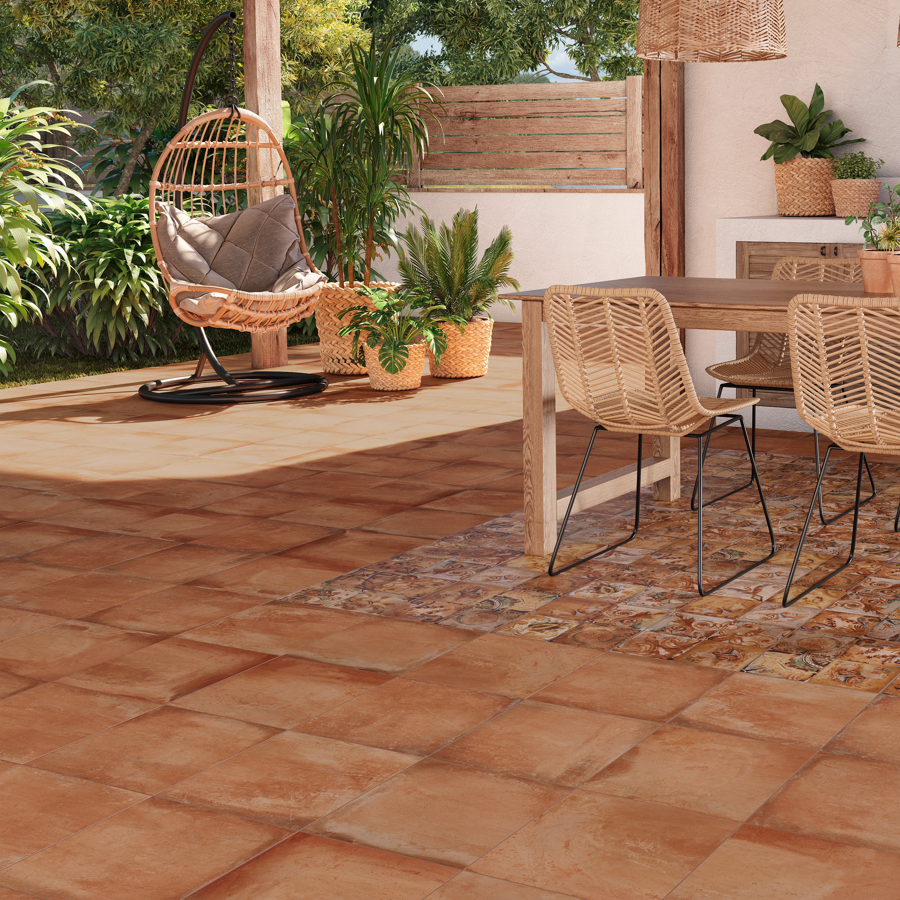 Suelo porcelánico ceres efecto terracota cotto 32.5x32.5 cm c3 artens