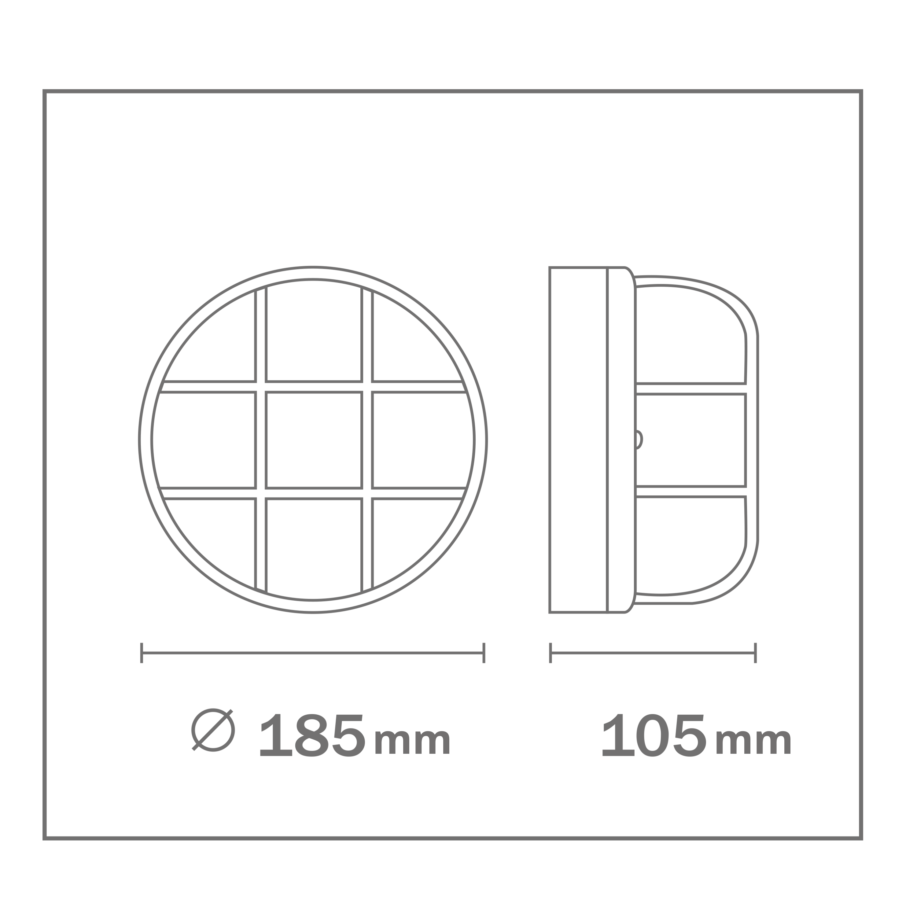 Candeeiro de parede de exterior redondo com grelha IP44 E27 branco - 6