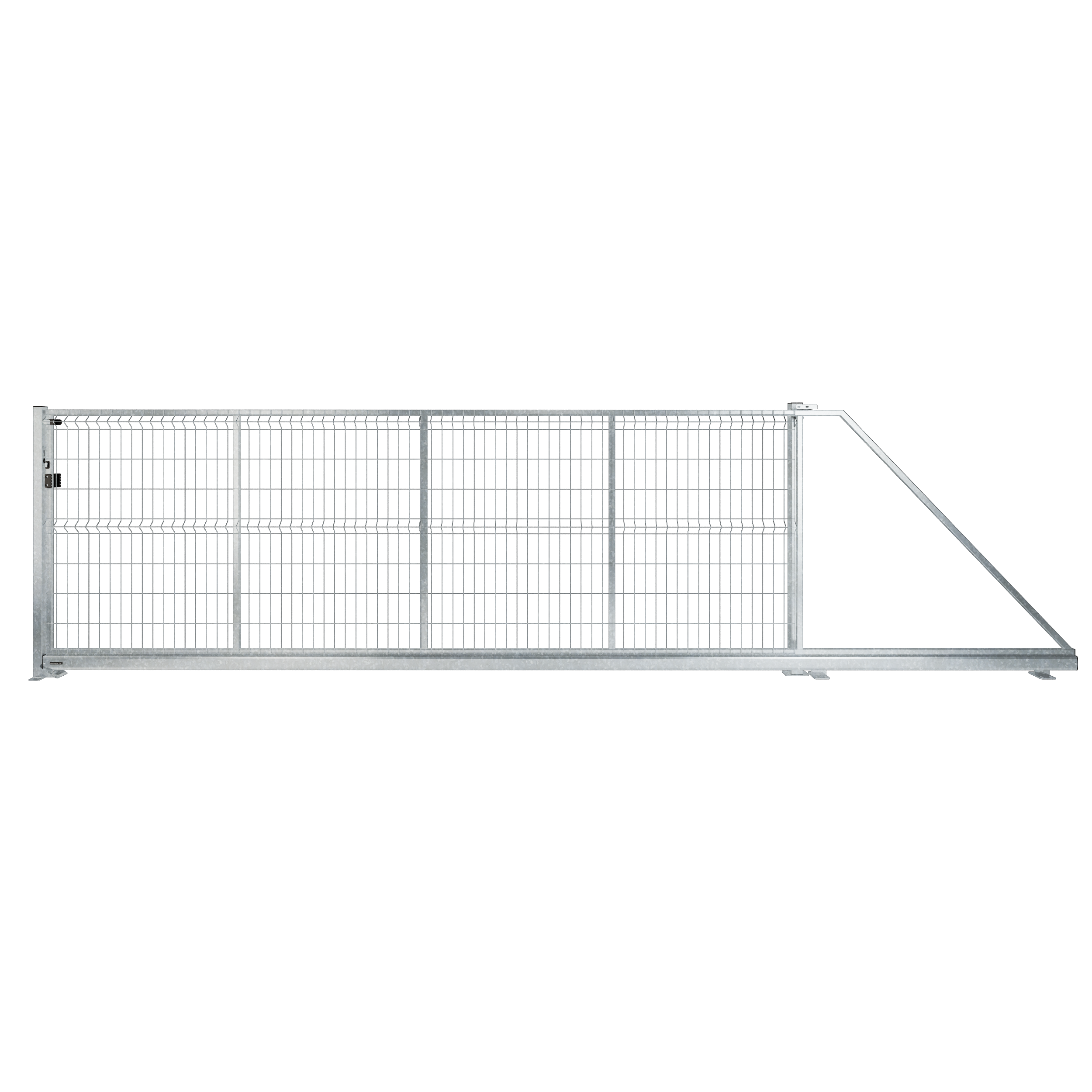 Brama przesuwna Modus 5x1.7 m prawa srebrna Naterial