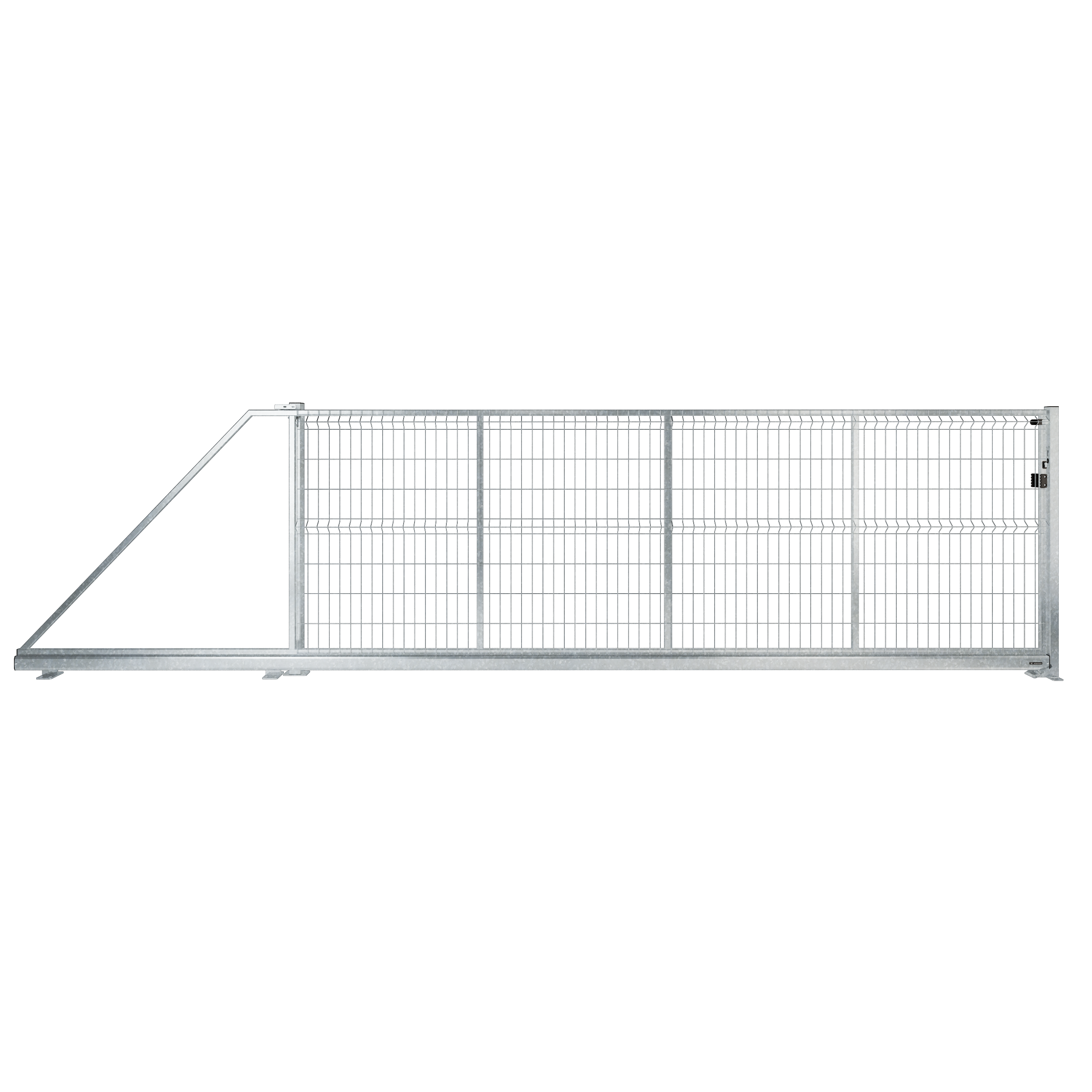 Brama przesuwna Modus 5x1.7 m lewa srebrna Naterial