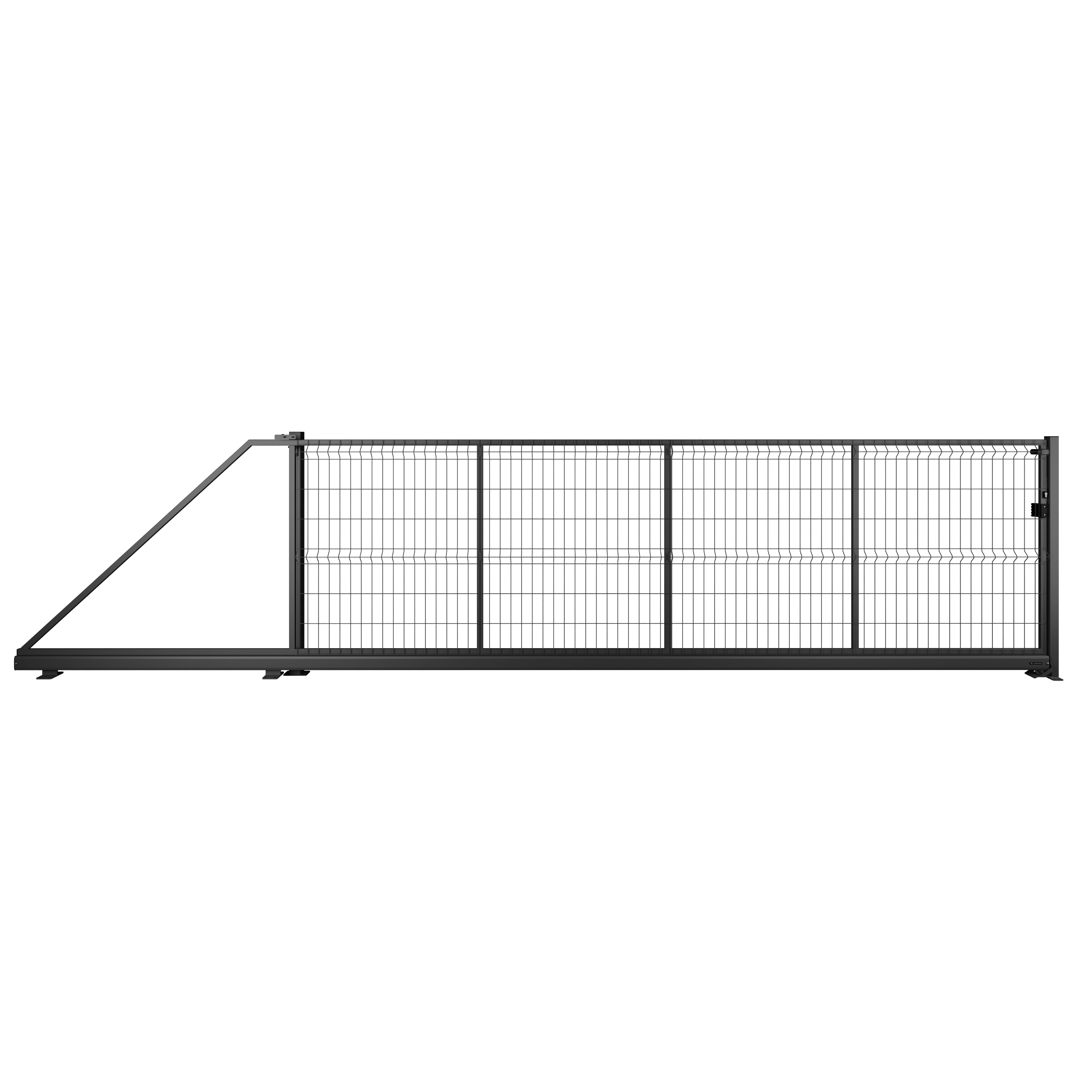 Brama przesuwna Modus 5x1.5 m lewa czarna Naterial
