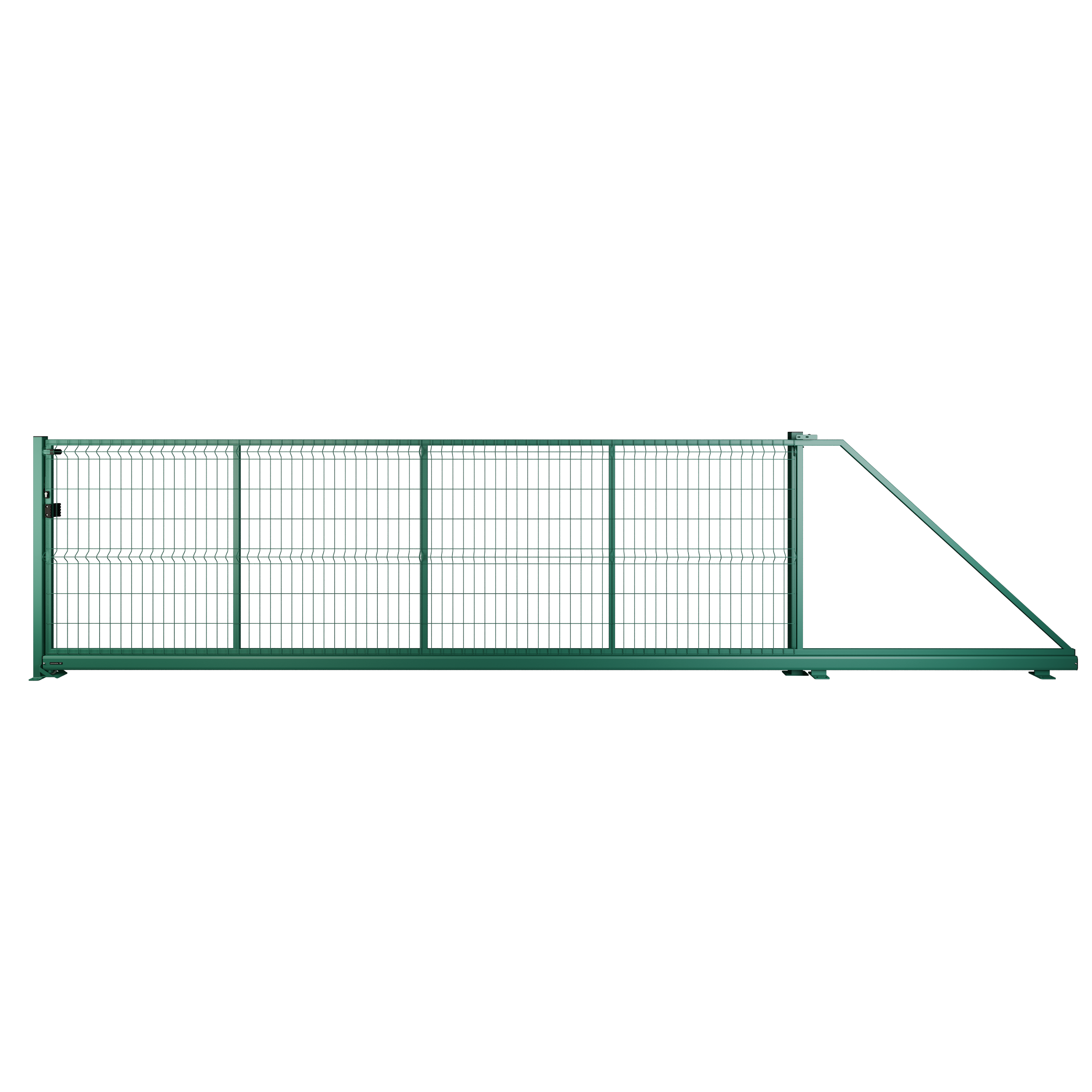 Brama przesuwna Modus 5x1.5 m prawa zielona Naterial