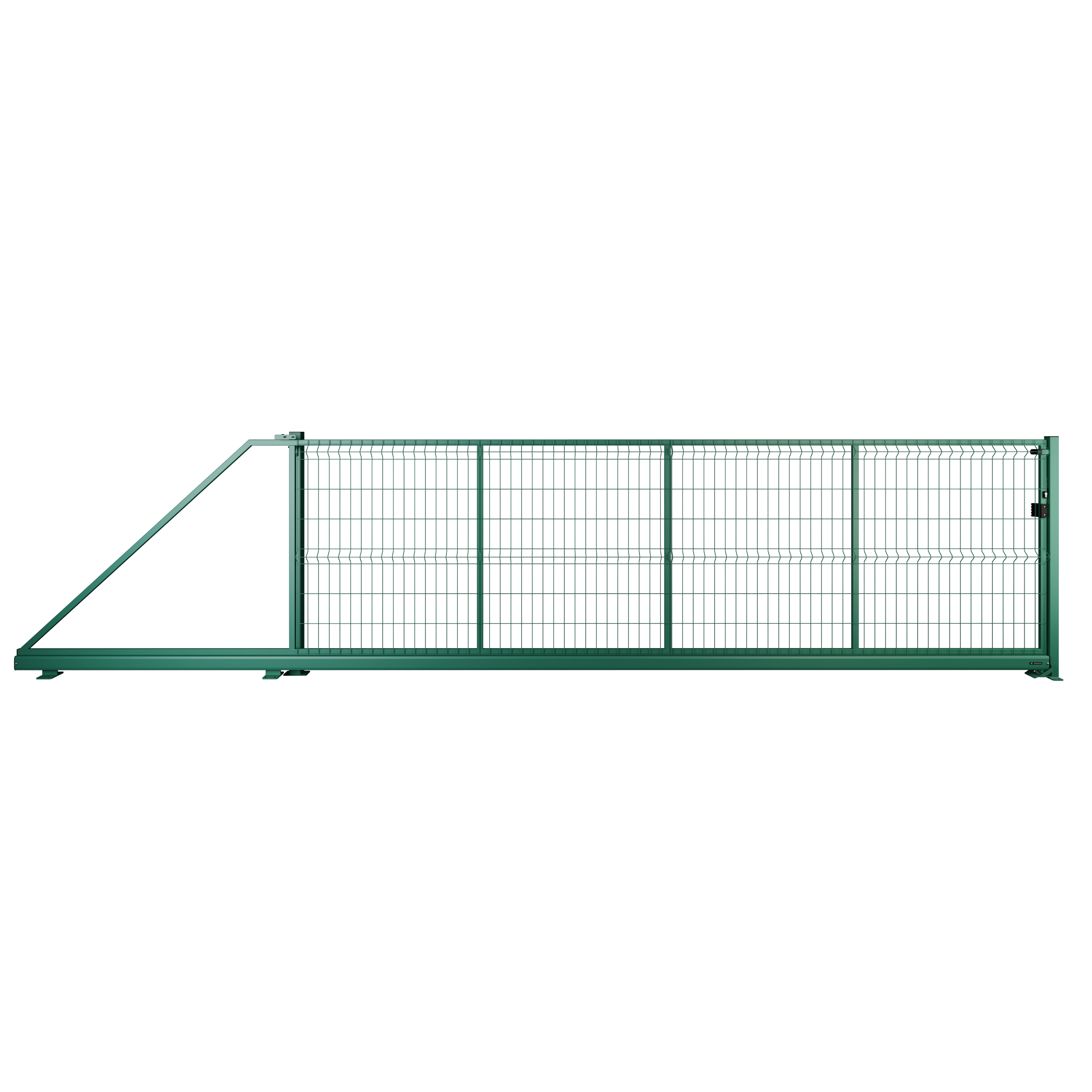 Brama przesuwna Modus 5x1.5 m lewa zielona Naterial