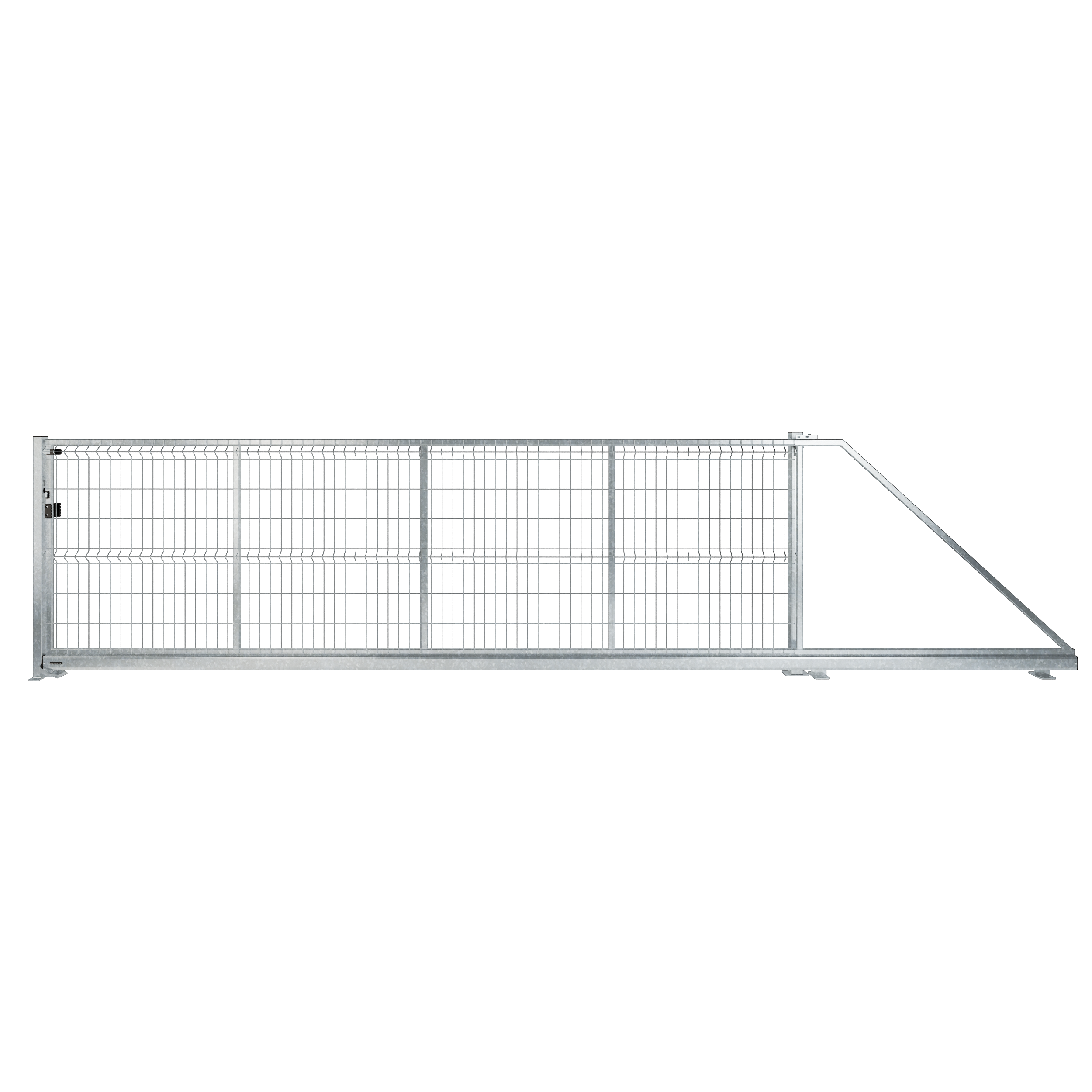 Brama przesuwna Modus 5x1.5 m prawa srebrna Naterial