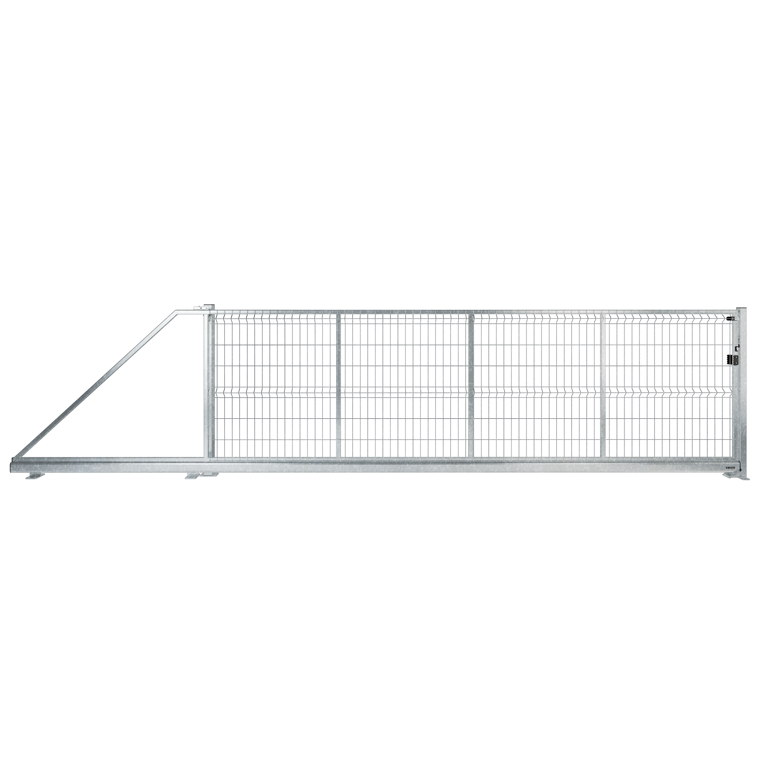 Brama przesuwna Modus 5x1.5 m lewa srebrna Naterial