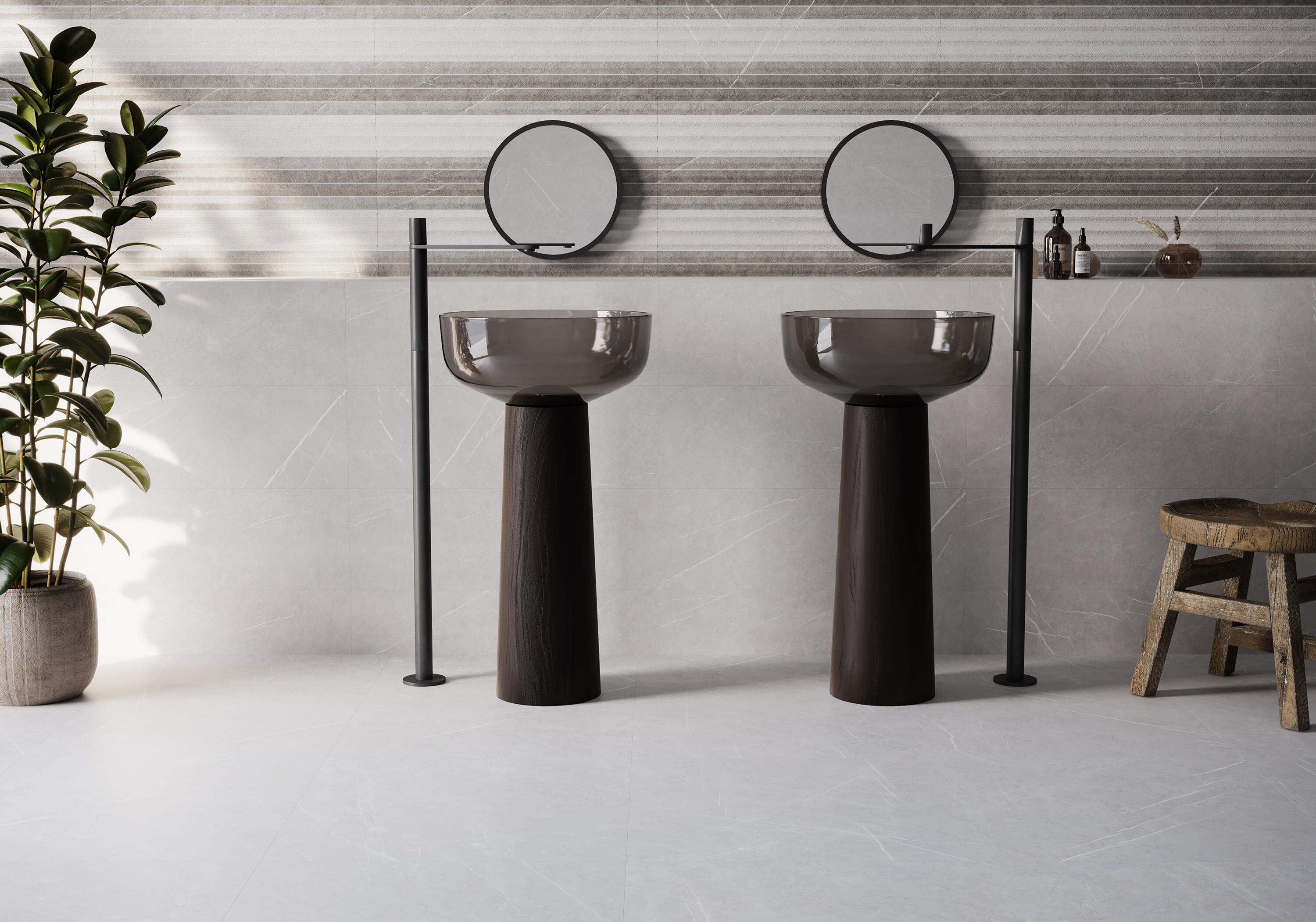 Suelo/azulejo porcelánico aran efecto mármol gris claro 60x120 cm c1