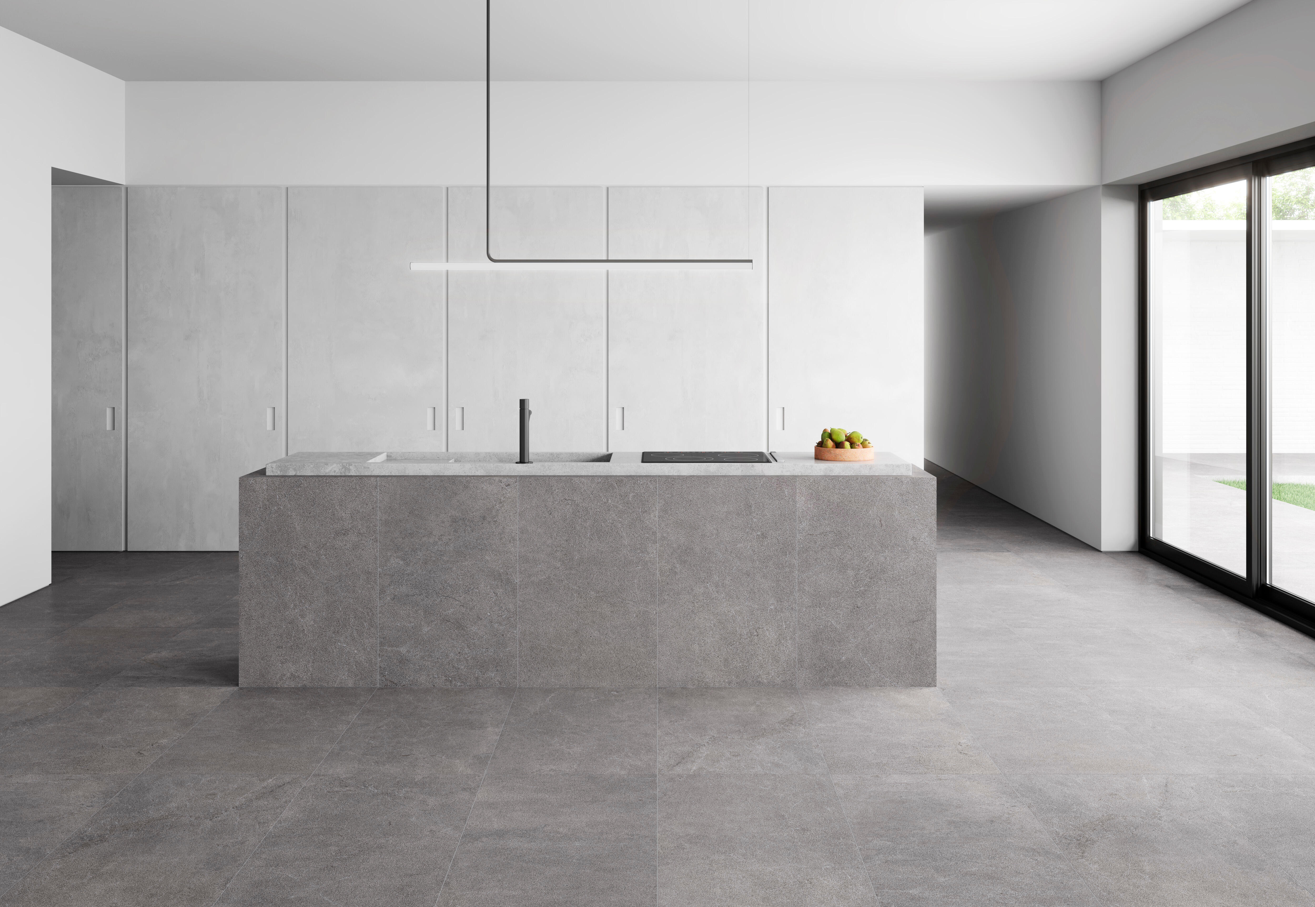 Suelo porcelánico cala efecto piedra negro 90x90 cm c1