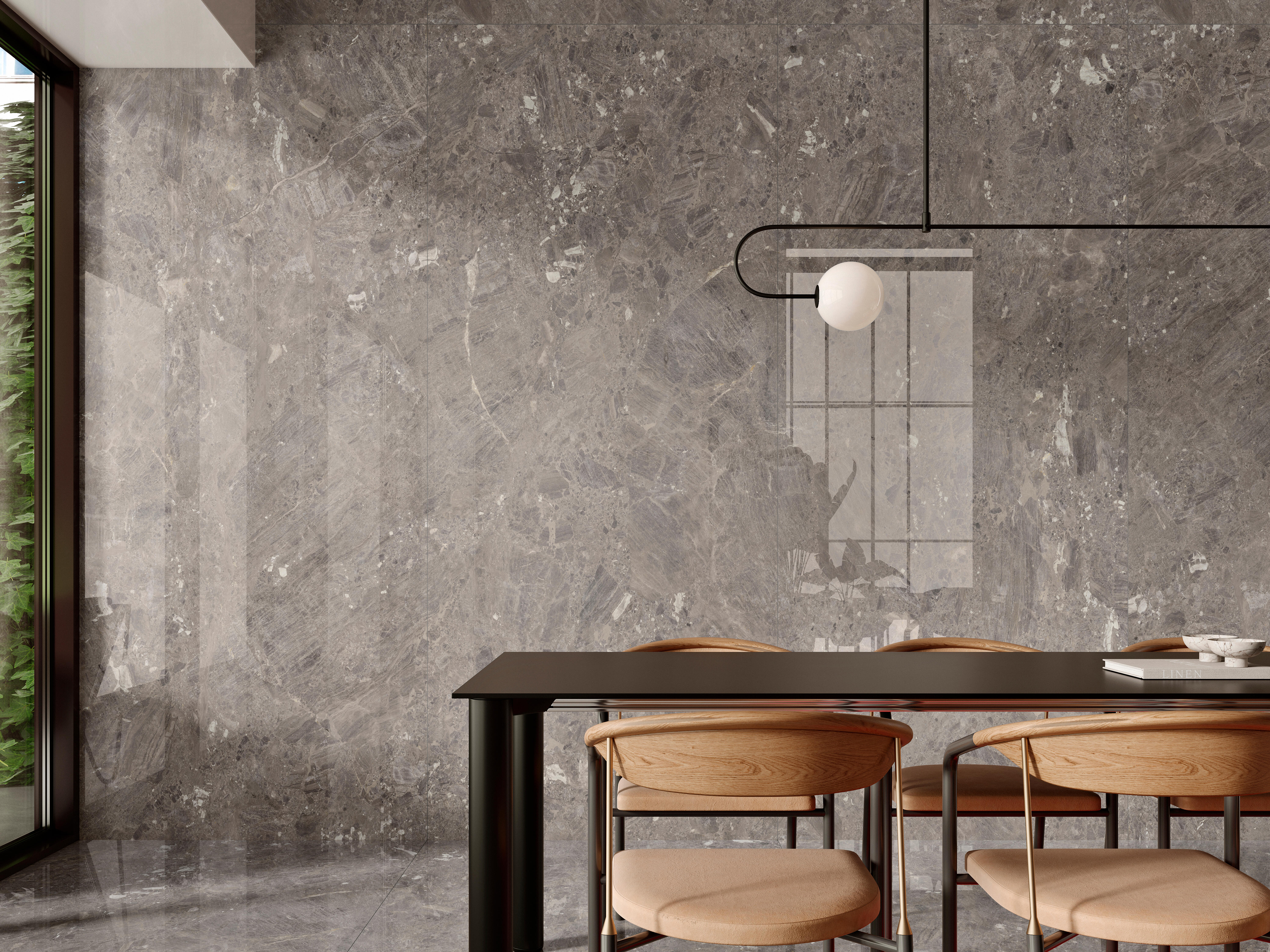 Suelo/azulejo porcelánico mystery efecto mármol taupe pulido 120x120 cm