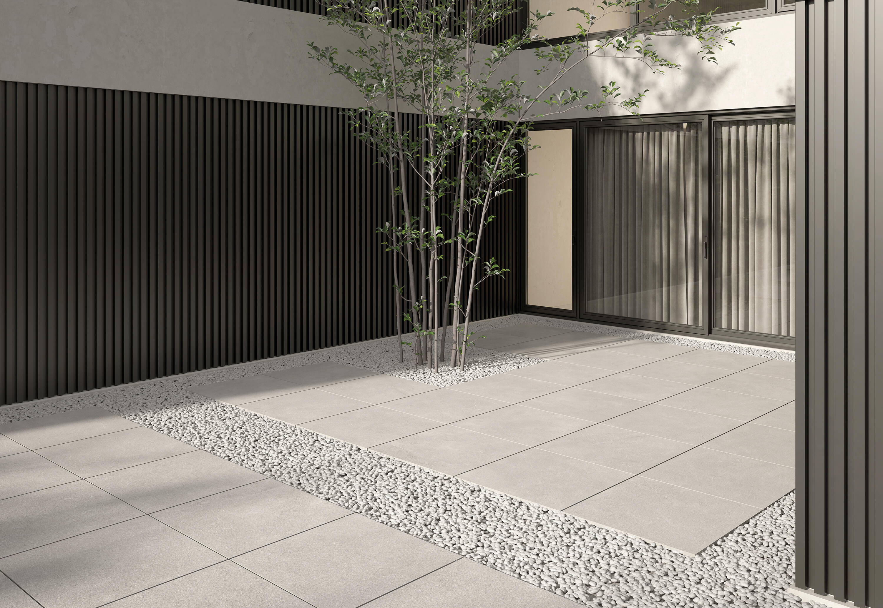 Suelo porcelánico cala efecto piedra gris 90x90 cm c3