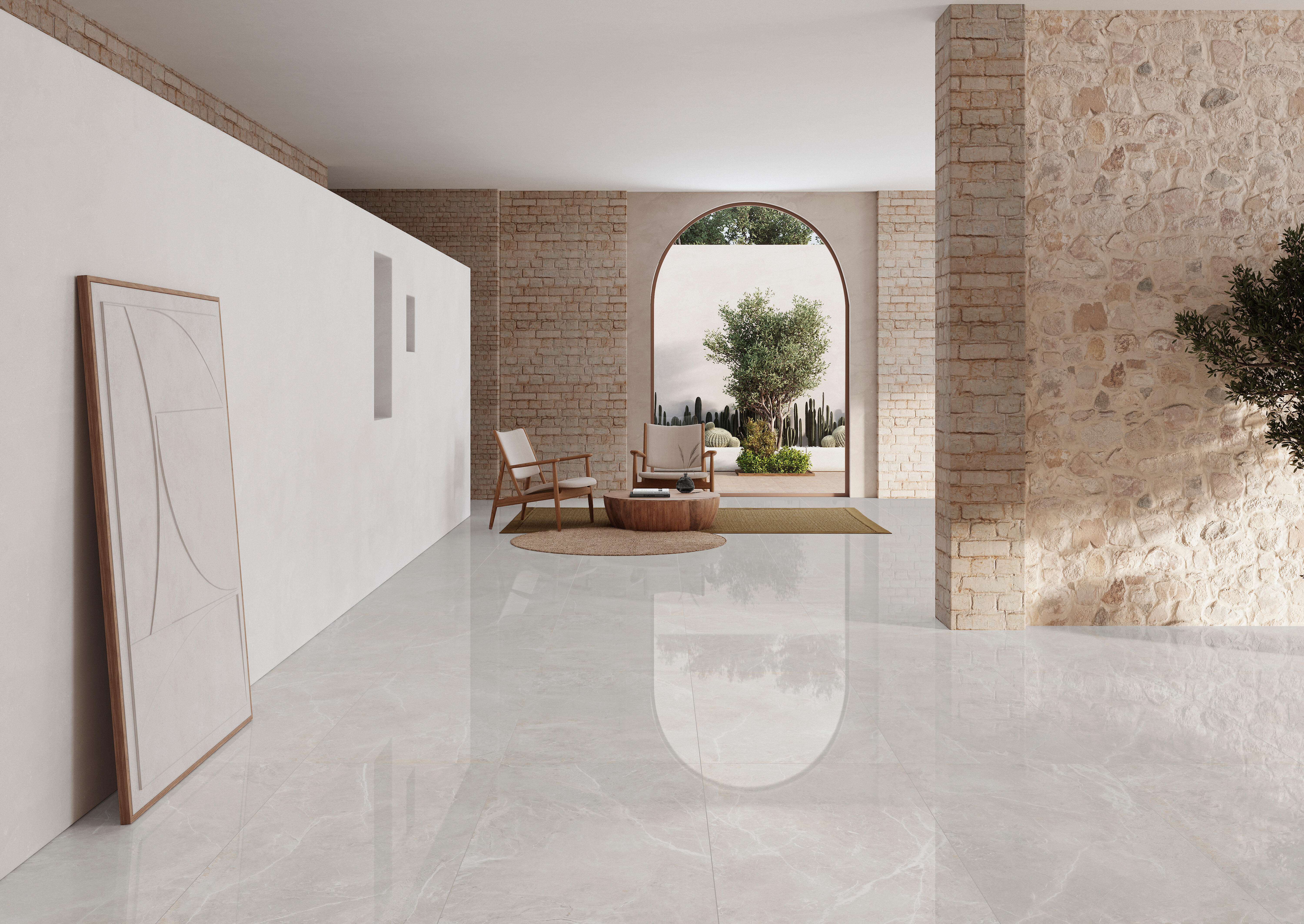Suelo/azulejo porcelánico monreale efecto mármol grey 60x120 cm