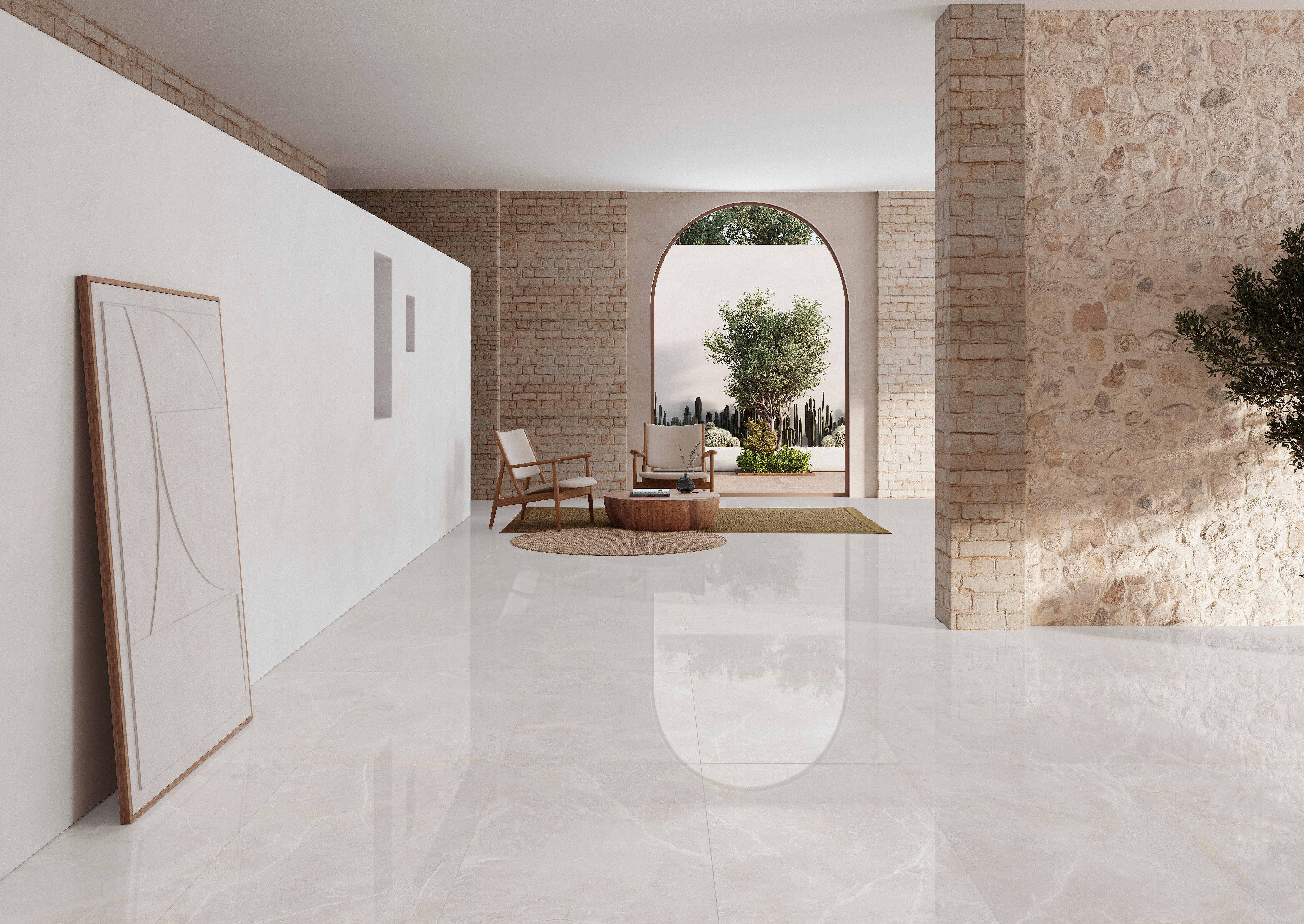 Suelo/azulejo porcelánico monreale efecto mármol sand 60x120 cm