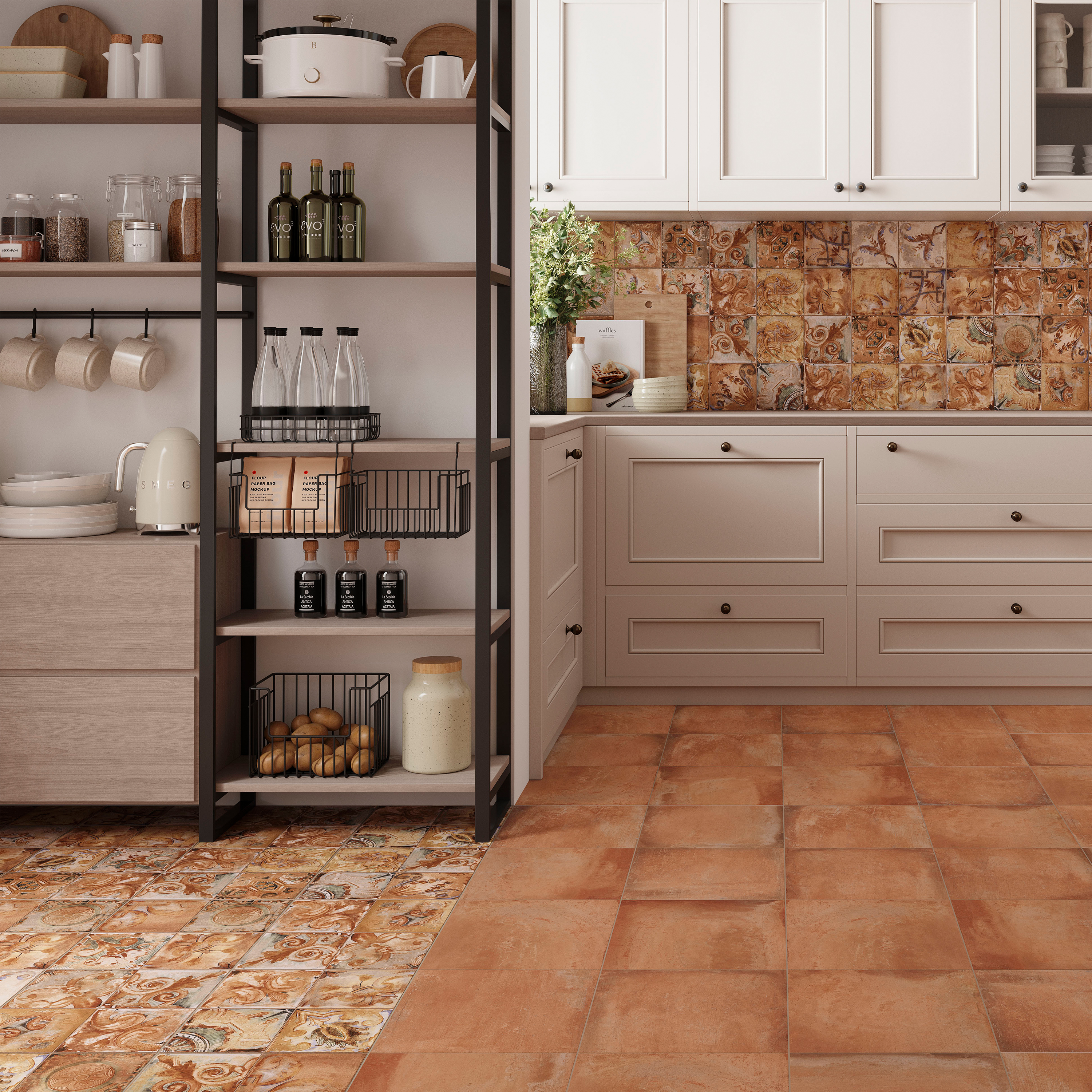 Suelo/azulejo porcelánico ceres efecto hidráulico decor 32.5x32.5 cm c1 artens