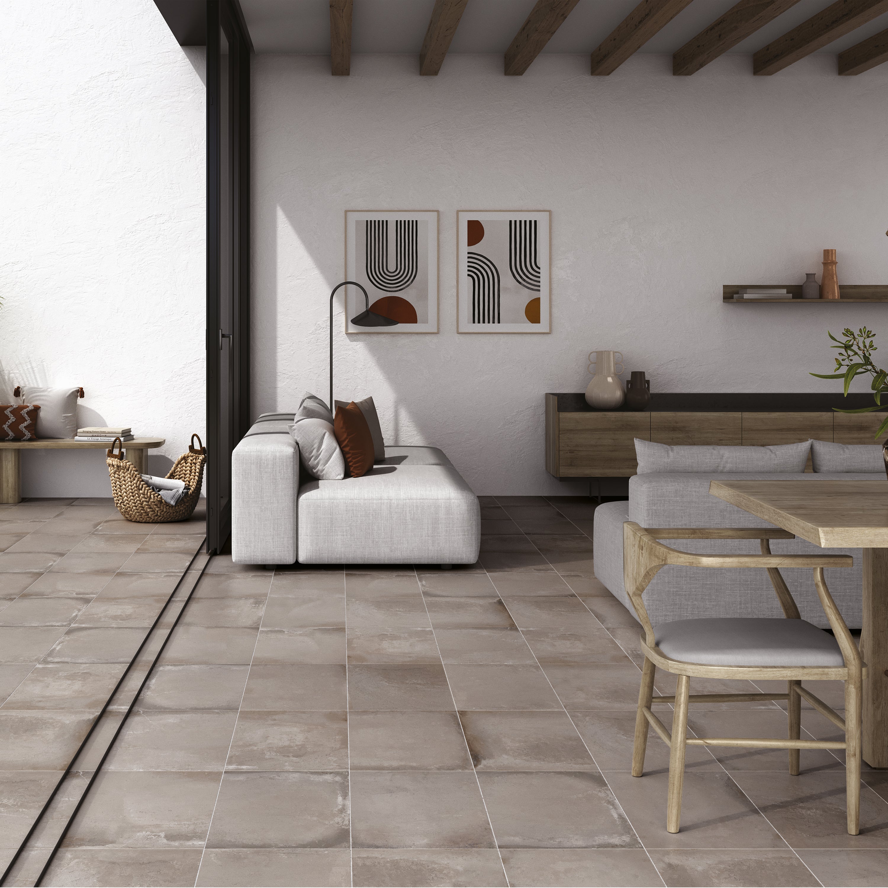 Suelo porcelánico ceres efecto cemento grey 32.5x32.5 cm c1 artens