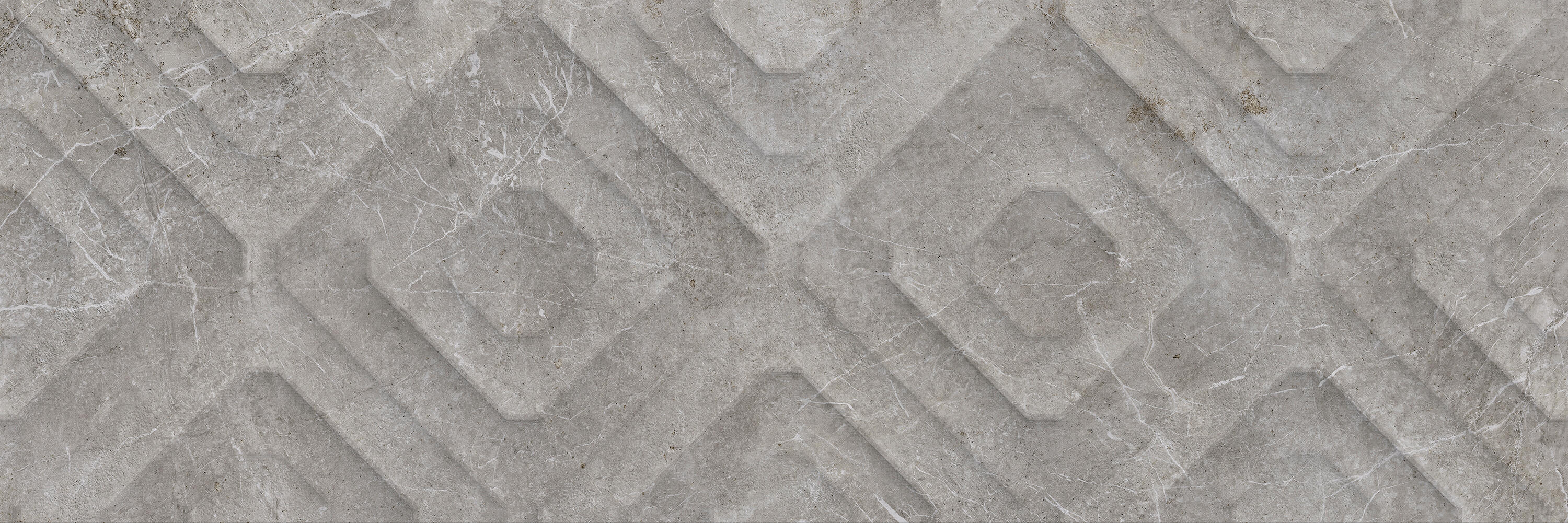 Azulejo cerámico palazzo efecto mármol, relieve grey 30x90 cm