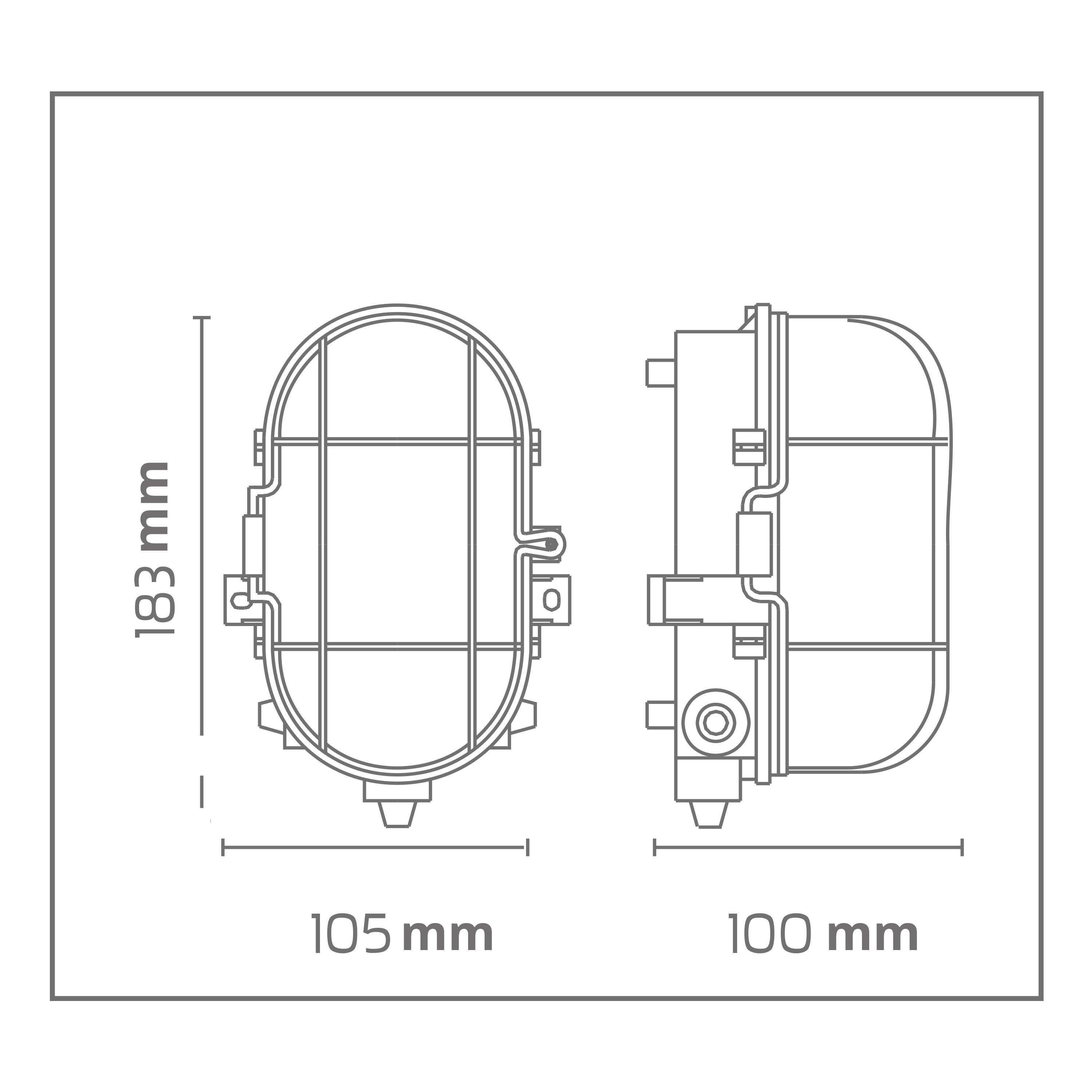 Candeeiro de parede oval Olho Boi IP44 E27 com grelha branco - 8