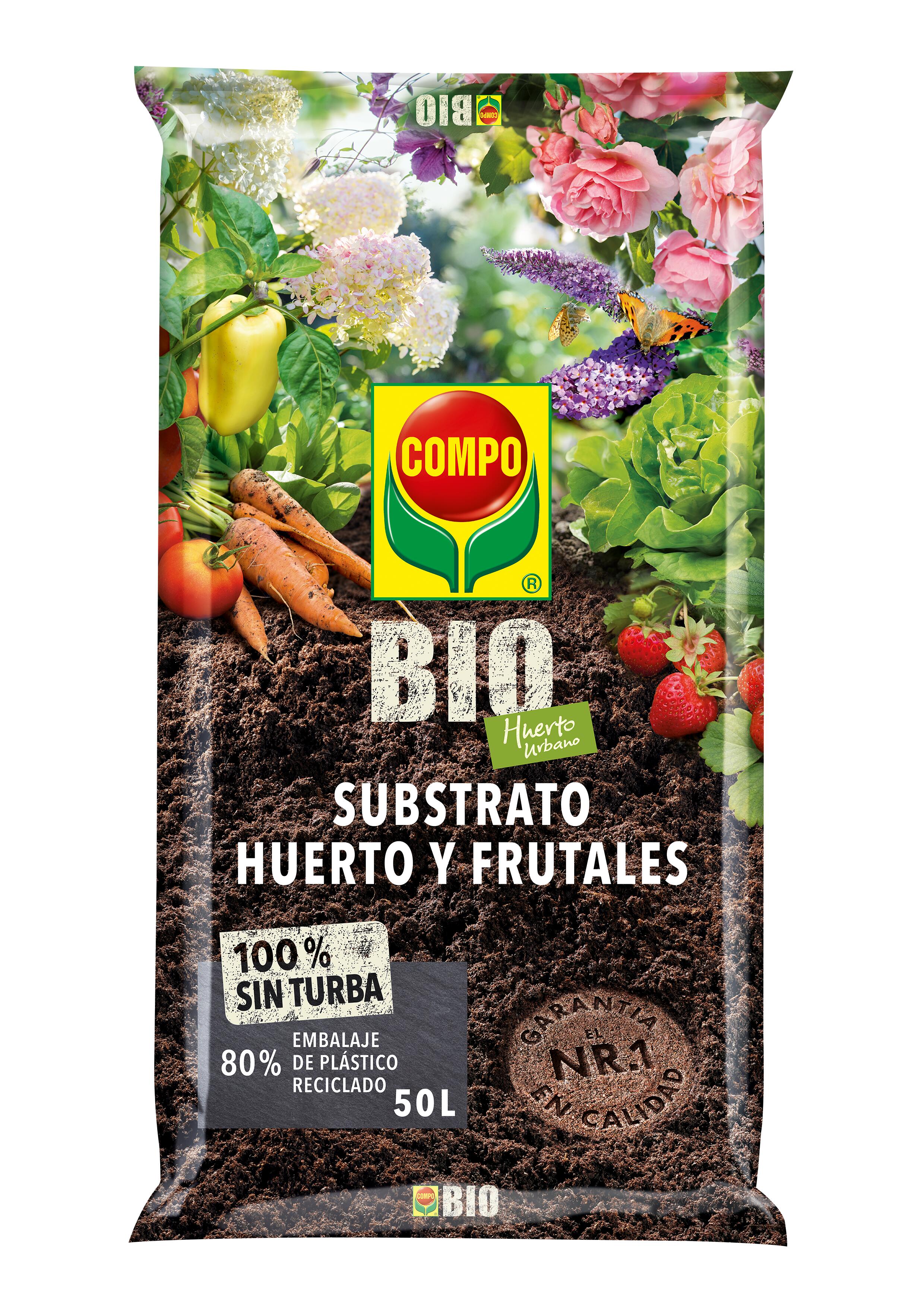 Sustrato para huerto/huerto urbano y frutales compo para uso ecológico 50l