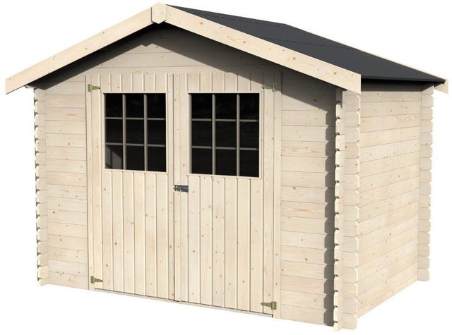 Caseta de madera NEW ALSAN de 317x232x213 cm y 5.9 m2 con 28 mm espesor y doble puerta abatible DECOR ET JARDIN