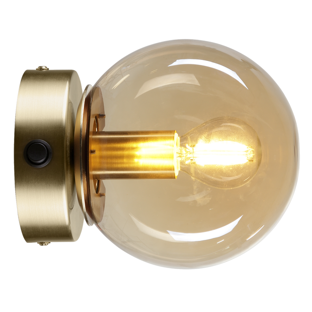 Applique murale E14, acier / verre, doré, Callas, INSPIRE