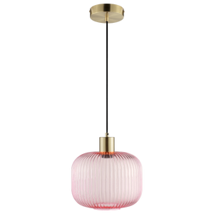 Suspension Dipsy, verre, rose, Diam.25 cm INSPIRE, E27