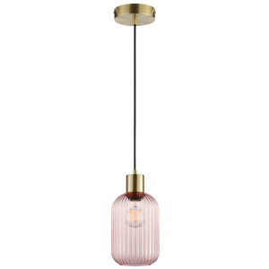Suspension Dipsy, verre, rose, Diam.14 cm INSPIRE, E27
