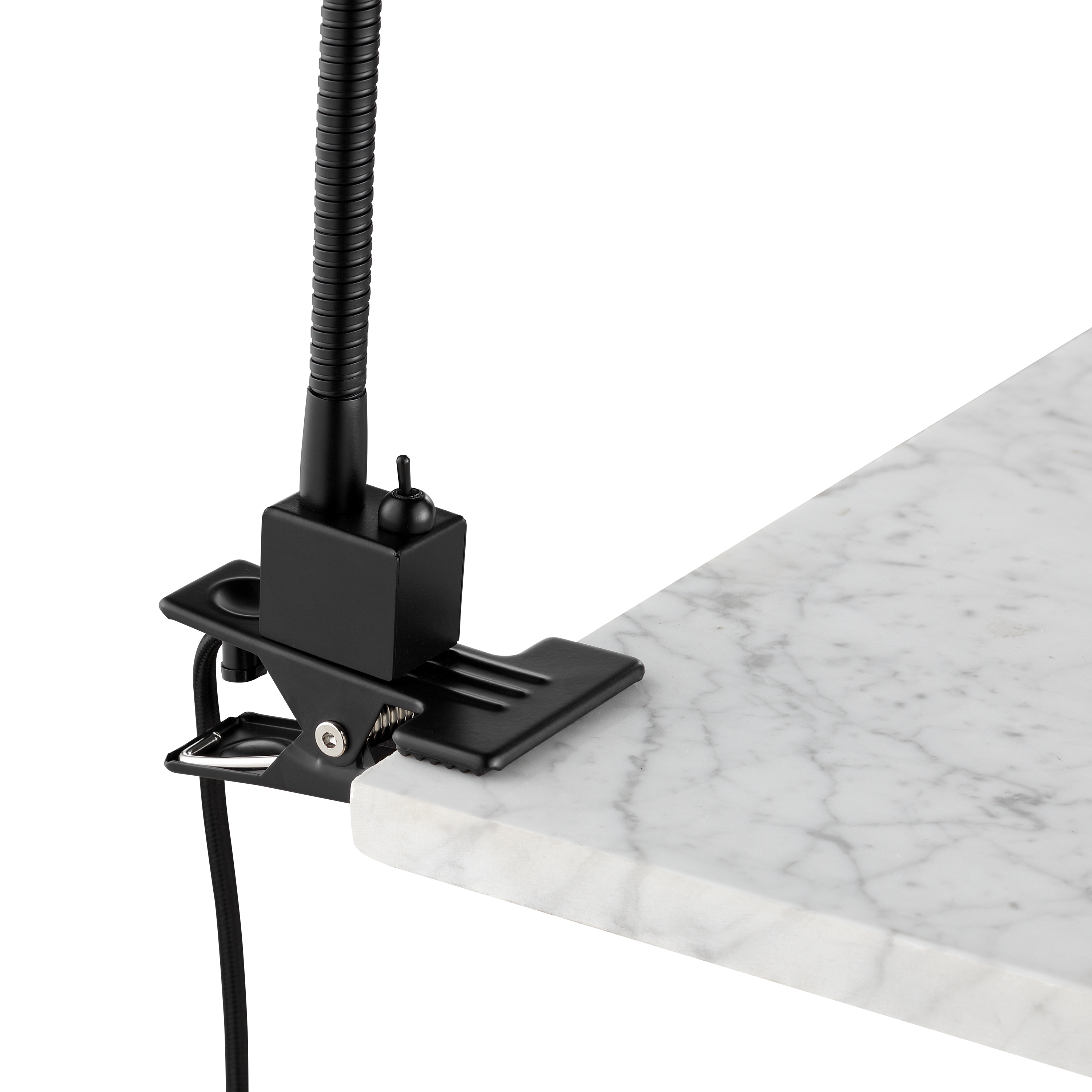 Flexo para escritorio compatible con casquillo GU10 Tekla INSPIRE con estructura acero negro de pinza alimentación a red - 7