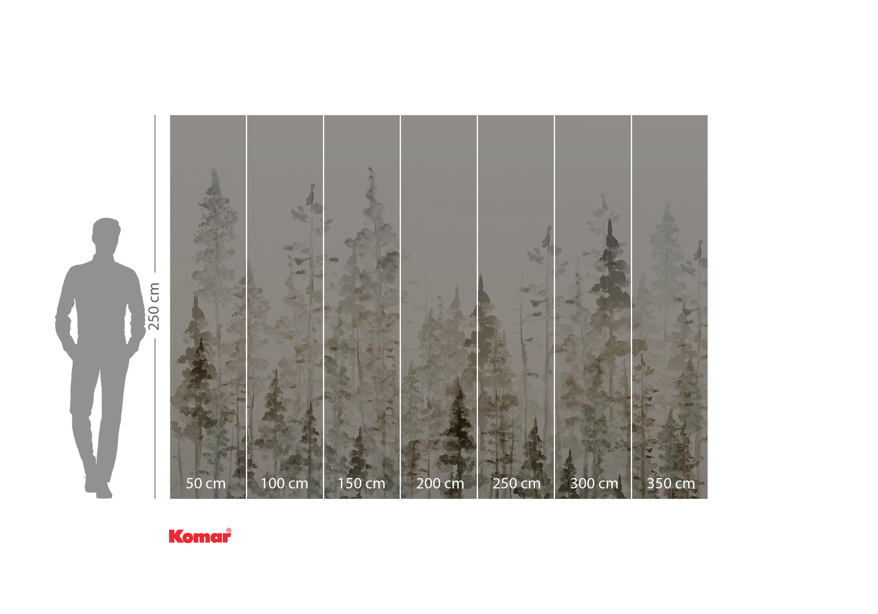 Papier peint panoramique Peaceful light beige, l.350 x H.250 cm - 5