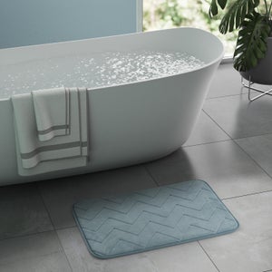 Tappetino da bagno antiscivolo, morbido memory foam, assorbente, lavabile in lavatrice - 50 x 80 cm, nero | Leroy Merlin