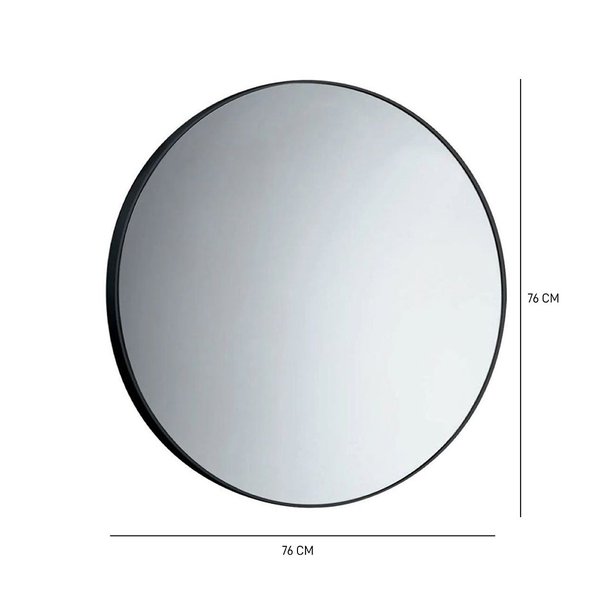 Specchio tondo in pvc nero Ø 76 cm - 3