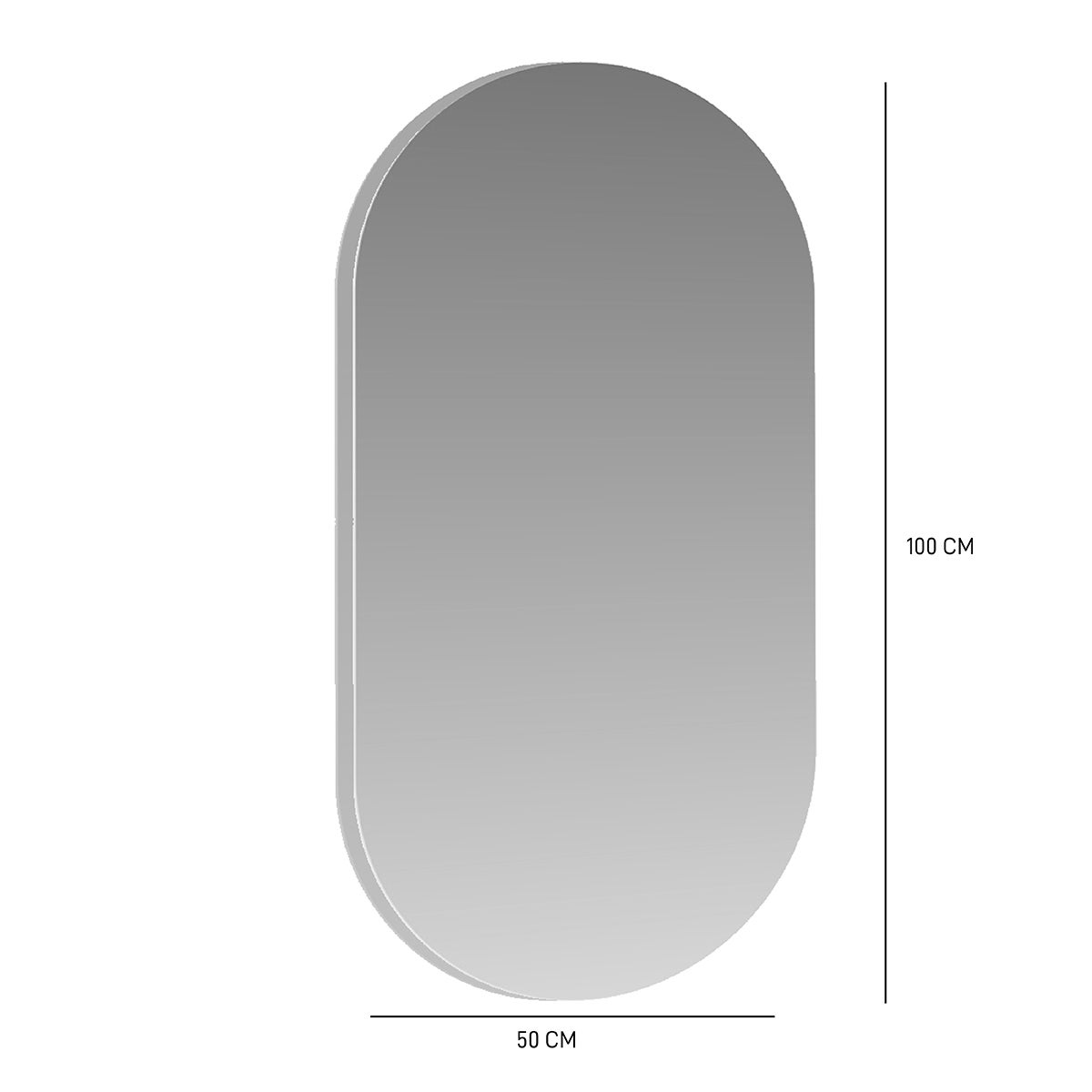 Specchio ovale in pvc acciaio 50 x 100 cm - 4