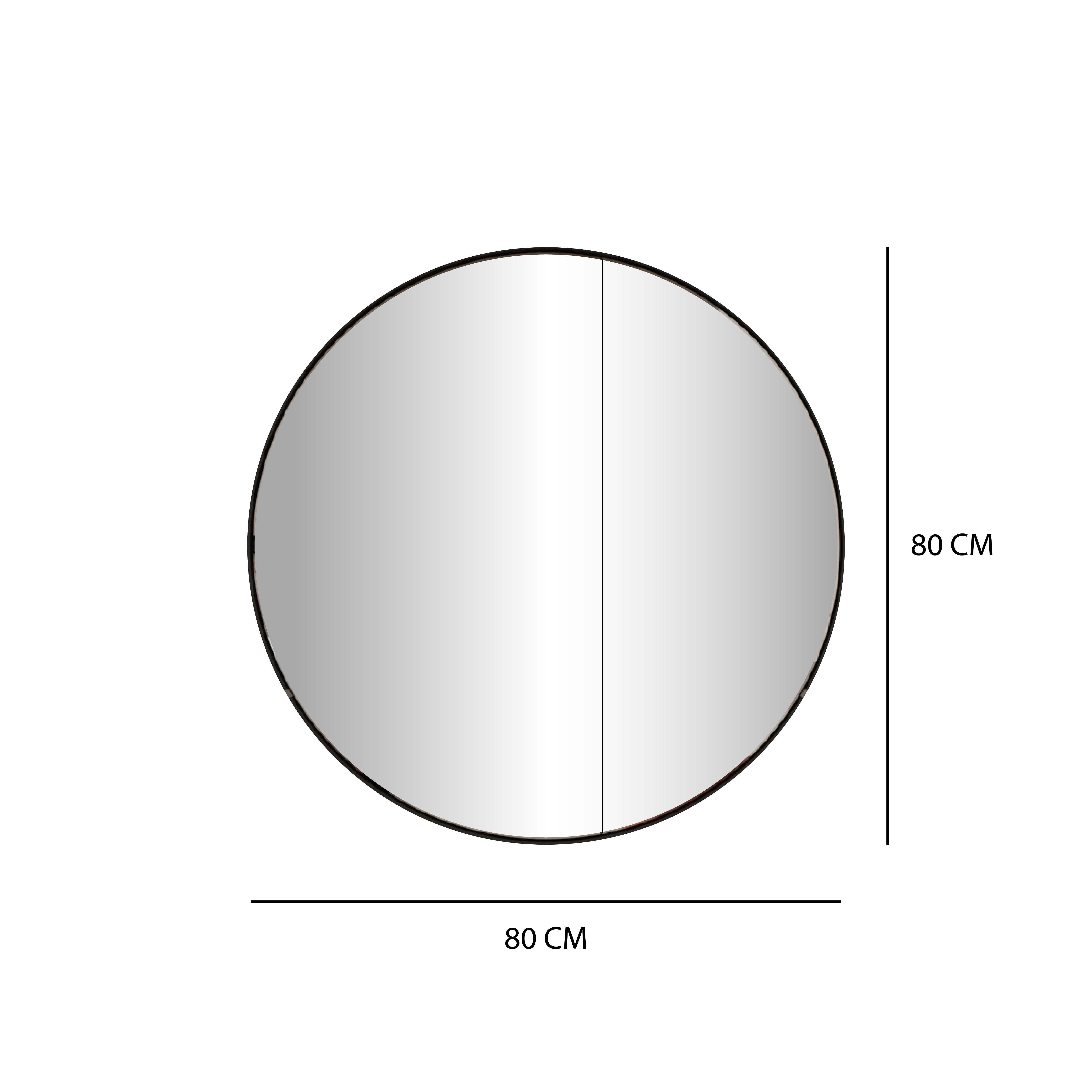Specchio contenitore nero, 2 ante apertura da sinistra P 17 x L 80 x H 80 cm - 4