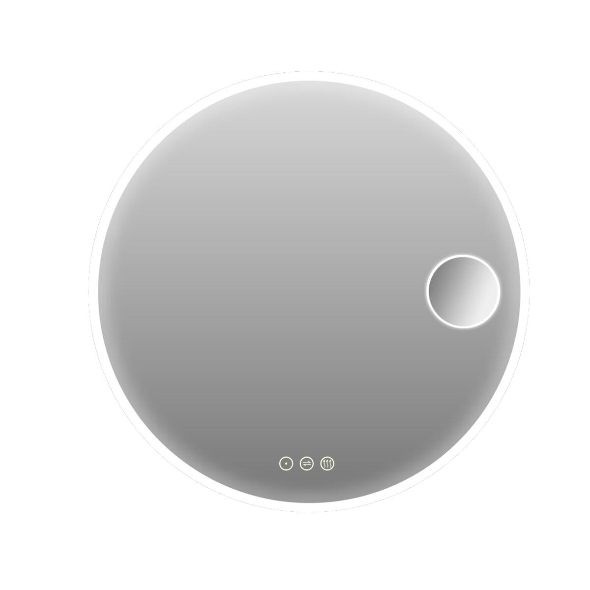 Specchio con illuminazione integrata completo di faretto bagno tondo Logos L 80 x H 80 x P 2.5 cm - 2