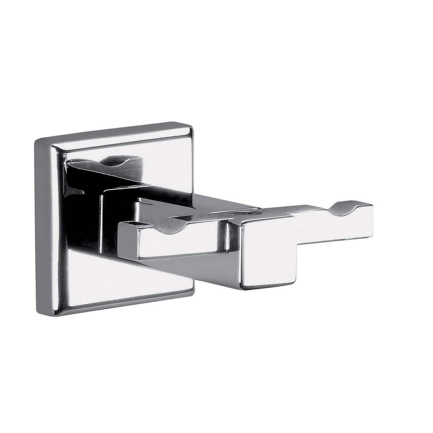 Percha/perchero colorado acero inoxidable gris con 2 ganchos