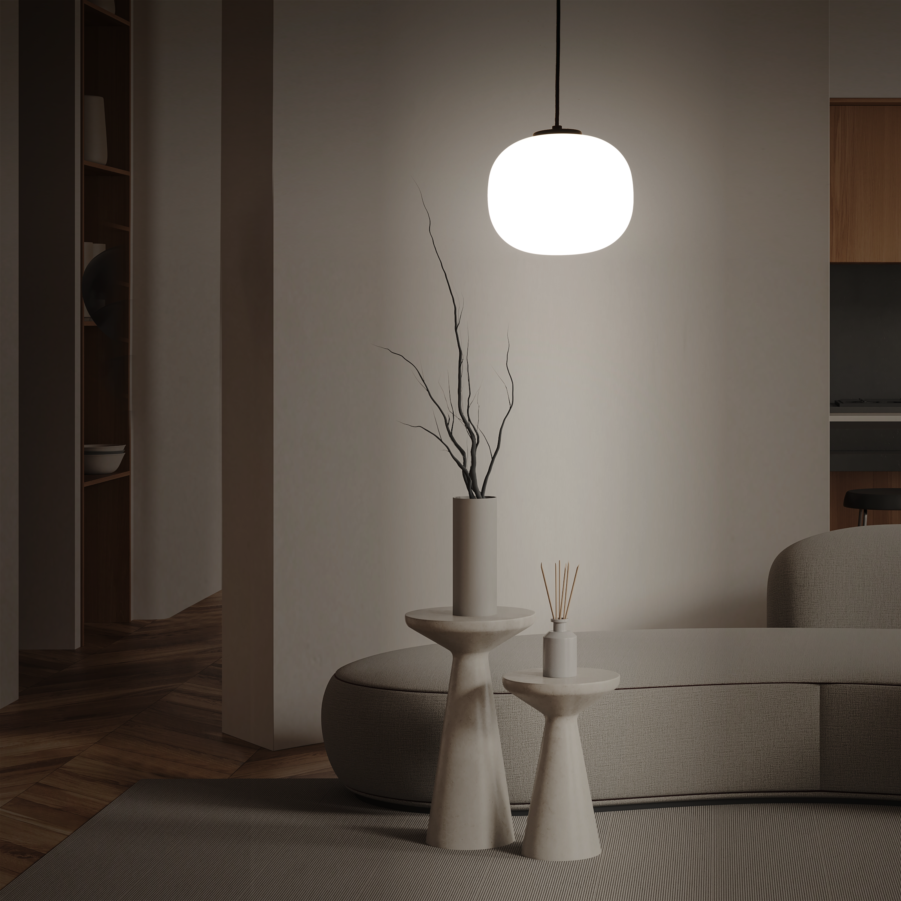 Lampa wisząca Aristide biała E27 Inspire - 17