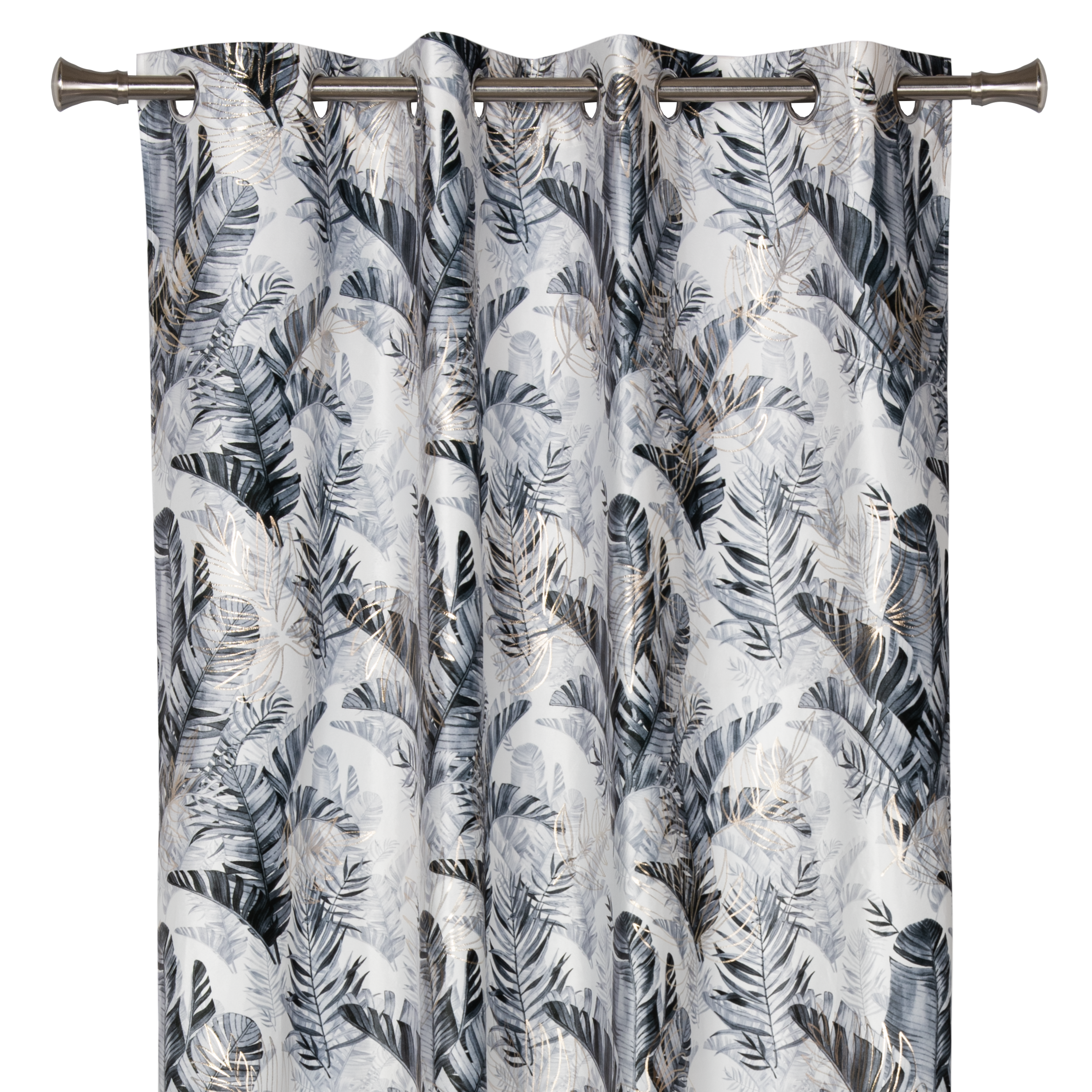 Zasłona Samui Liście szaro-srebrna 140 x 260 cm - 3