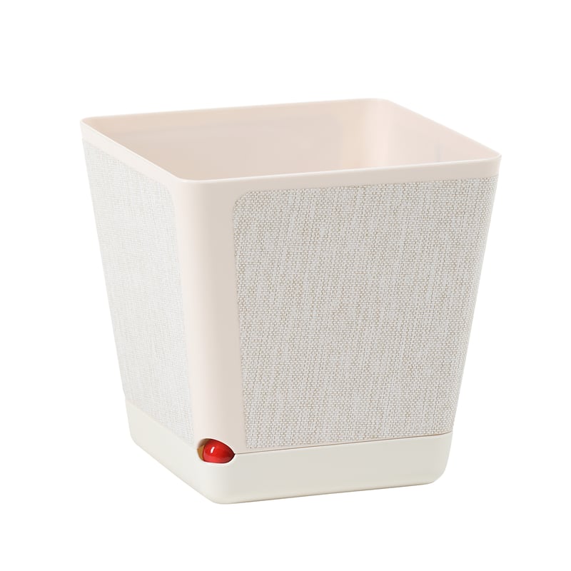 Donica z podstawką plastikowa Textil 18x18 cm kremowa